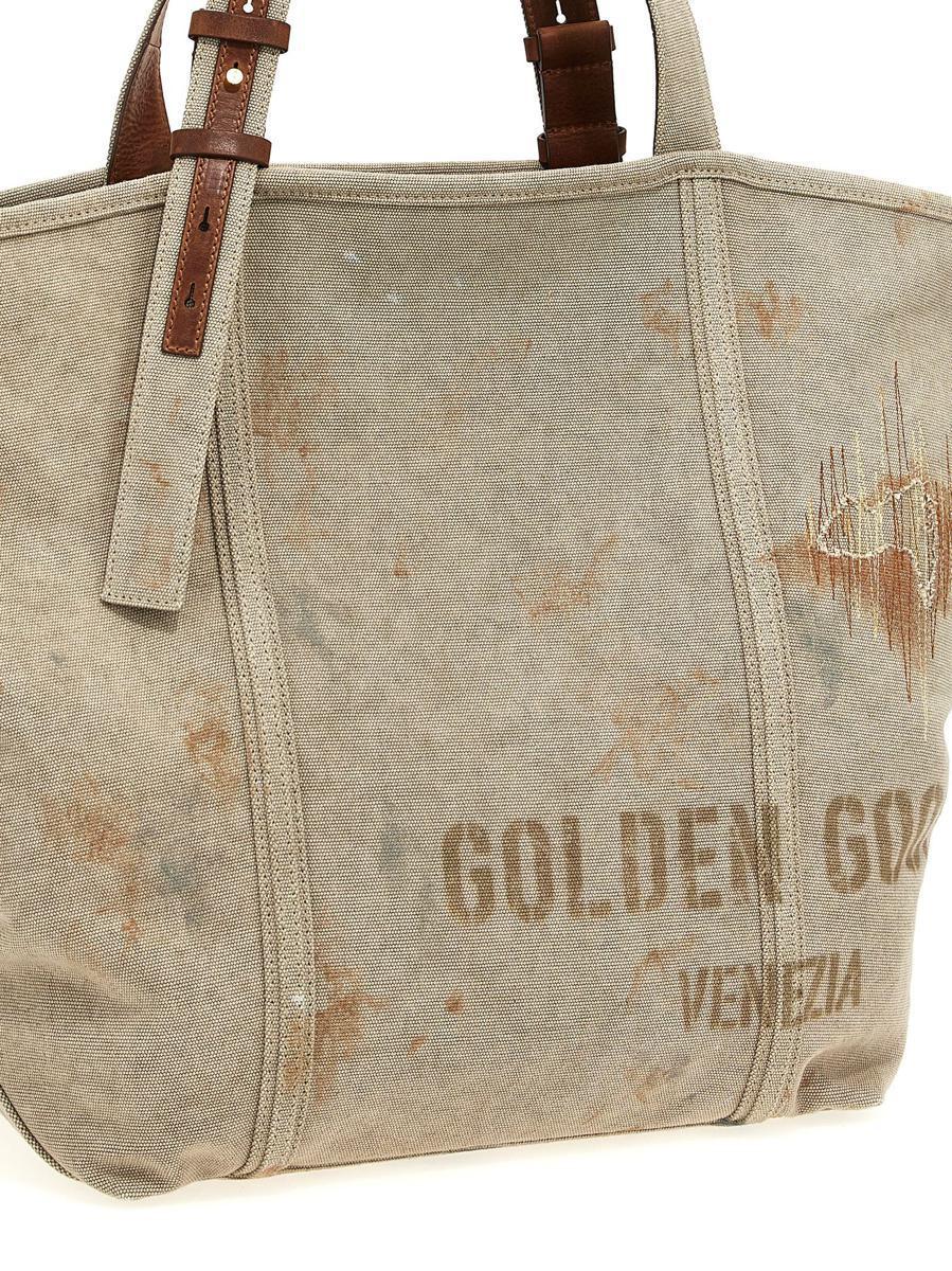 トートバッグ GOLDEN  DELUXE BRAND 24.7 EW SHOPPING BAG IN CANVAS Golden Goose 247 Ew Canvas Shopping Bag in Gray | Lyst