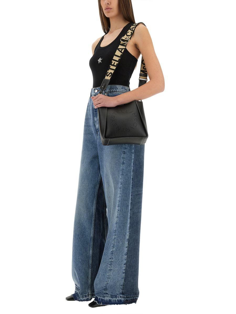 デニム・ジーパン Stella McCartney WIDE-LEG JEANS WITH CONTRASTING PANELS Stella McCartney Wide-Leg Jeans With Contrasting Panels in