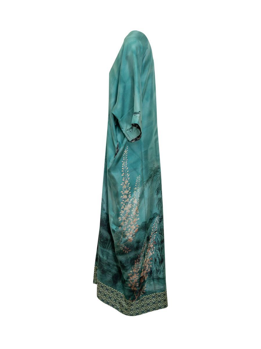 ワンピース PIERRE LOUIS MASCIA Women Dresses ALOES AB11524 511817 Green ALOE Shirt Dress Silk in Multicolor | Pierre-Louis Mascia®