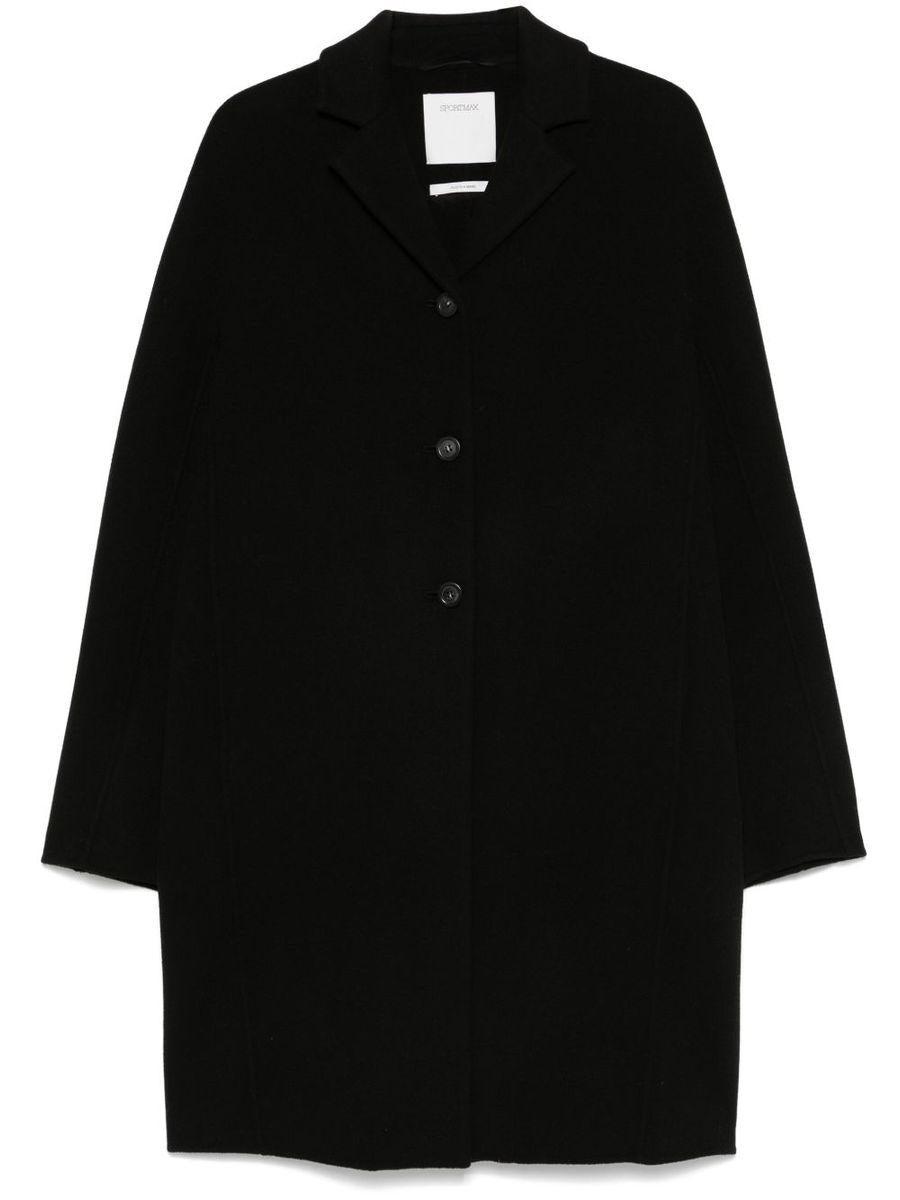 コート SPORTMAX WOOL SINGLE-BREASTED COAT Sportmax Wool Single-Breasted Coat in Black | Lyst