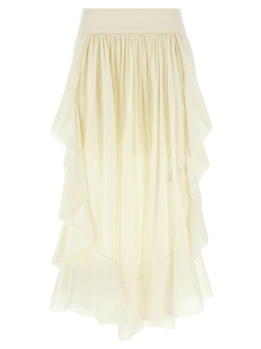 【関税込み】ZIMMERMANN Acacia Ruffle' skirt Acacia Ruffle Maxi Skirt Chocolate Floral Online | Zimmermann
