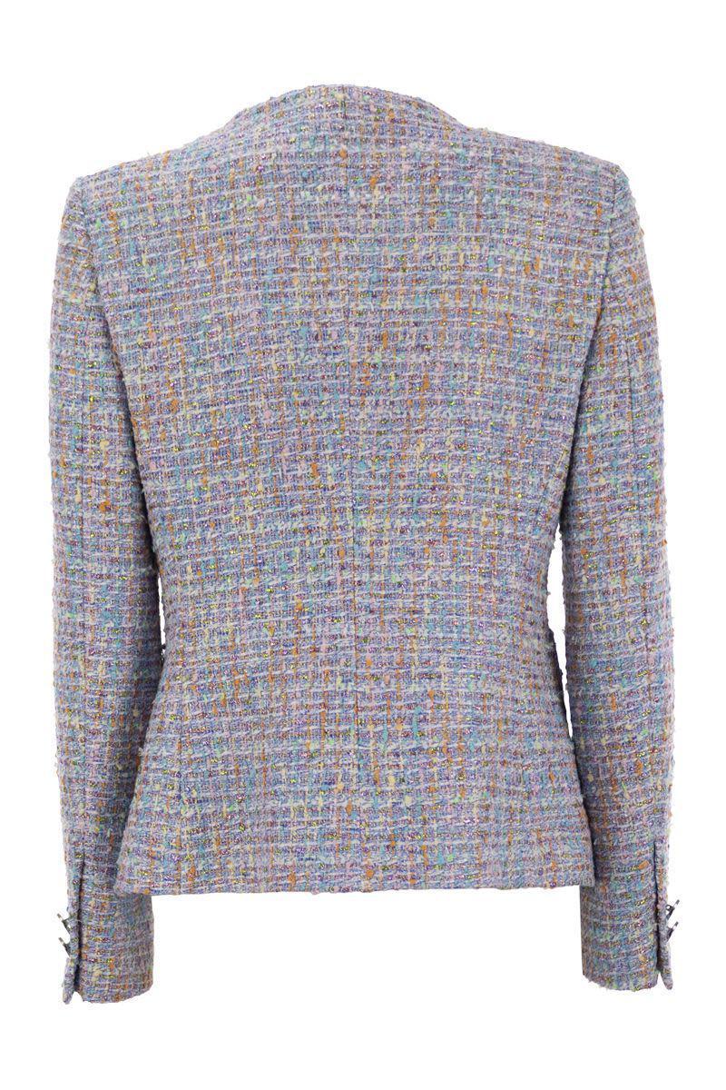 Tagliatore Crew-Neck Jacket With Front Pockets in Blue | Lyst
