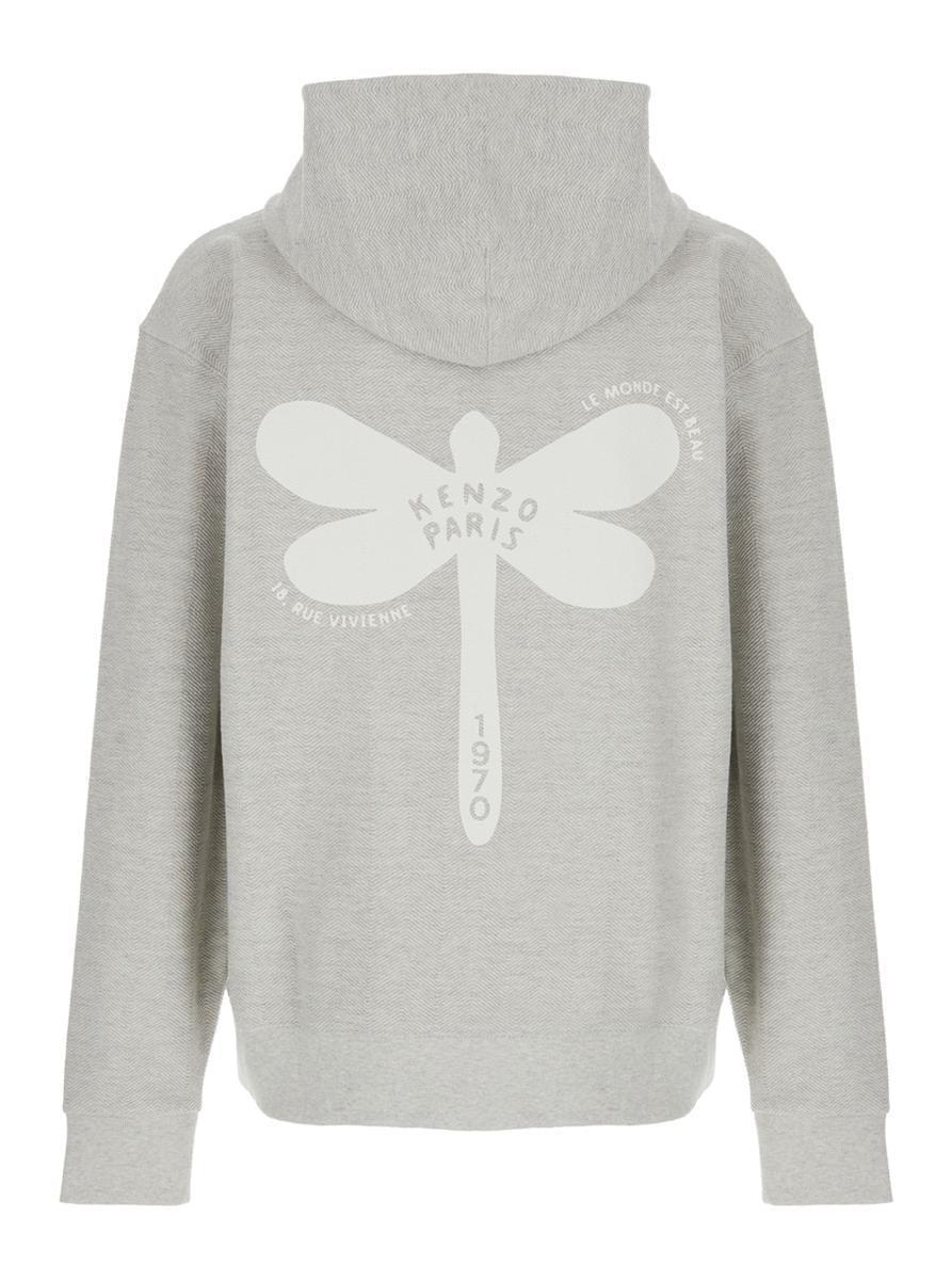 パーカー・フーディ KENZO GOTS KENZO DRAGONFLY FULL ZIP HOODIE KENZO Gots Dragonfly Full Zip Hoodie in Gray for Men | Lyst