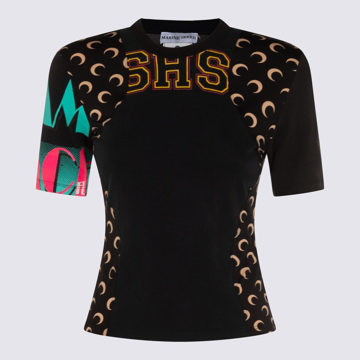 Marine Serre Cotton T-Shirt in Black | Lyst