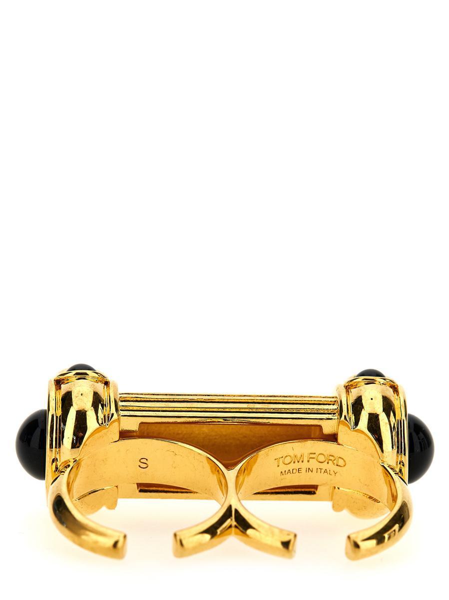 【送料&関税込】Tom Ford Cabochons Ring BRASS AND CRYSTAL CABOCHONS RING | Tom Ford Fashion