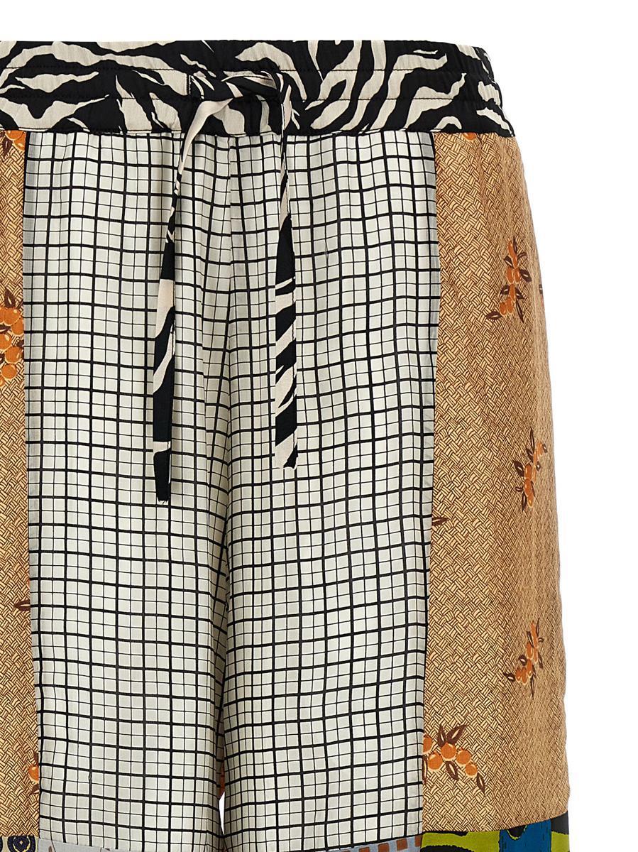 パンツ MARiNE SERRE 'Regenerated Silk Scarves Drawstring' pants Regenerated Silk Scarves Drawstring Trousers • Marine Serre