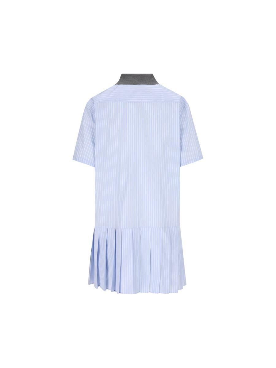スカート MIU MIU Mini chemisier dress Light Blue Miu Miu Light/ Striped Mini Chemisier Dress in Blue | Lyst