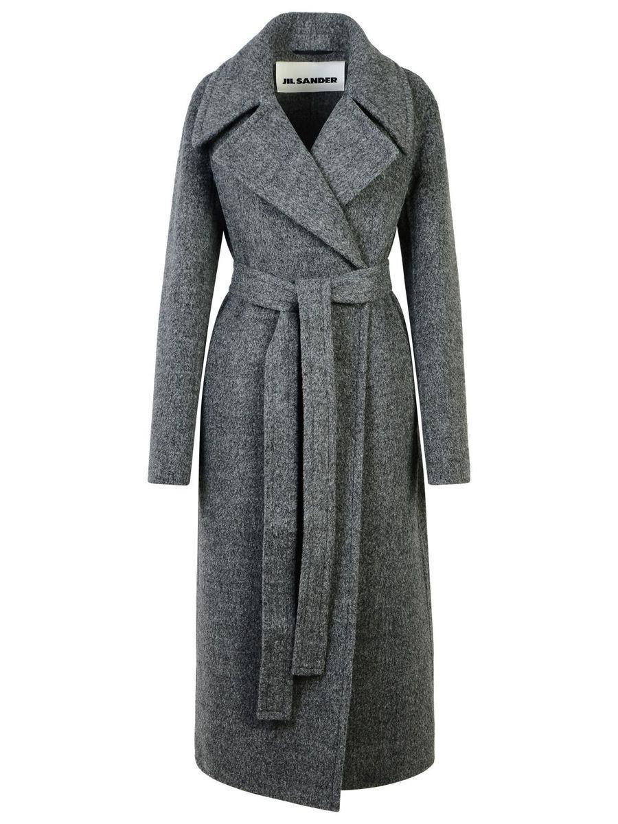 コート JIL SANDER GREY WOOL BLEND COAT Jil Sander Wool Blend Coat in Gray | Lyst