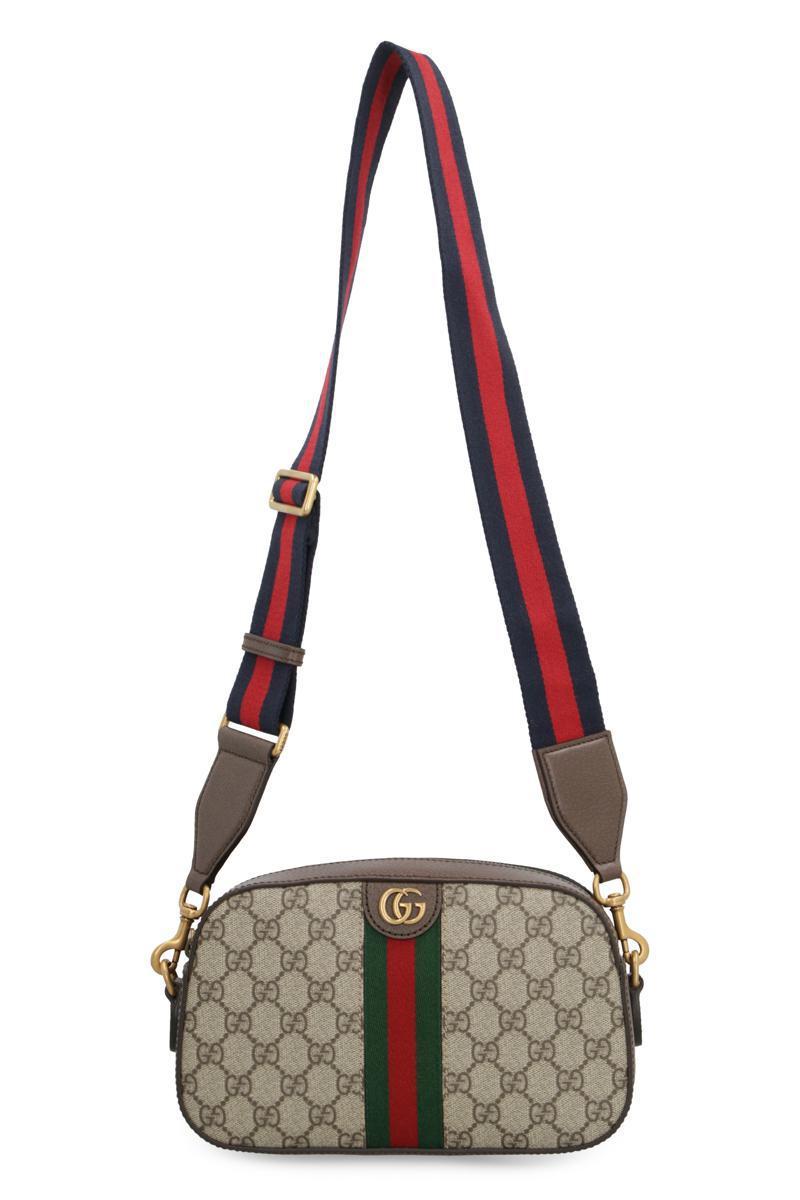 ショルダーバッグ GUCCI Ophidia gg supreme fabric and leather shoulder strap Gucci Ophidia Gg Supreme Fabric Shoulder Bag in Gray for Men