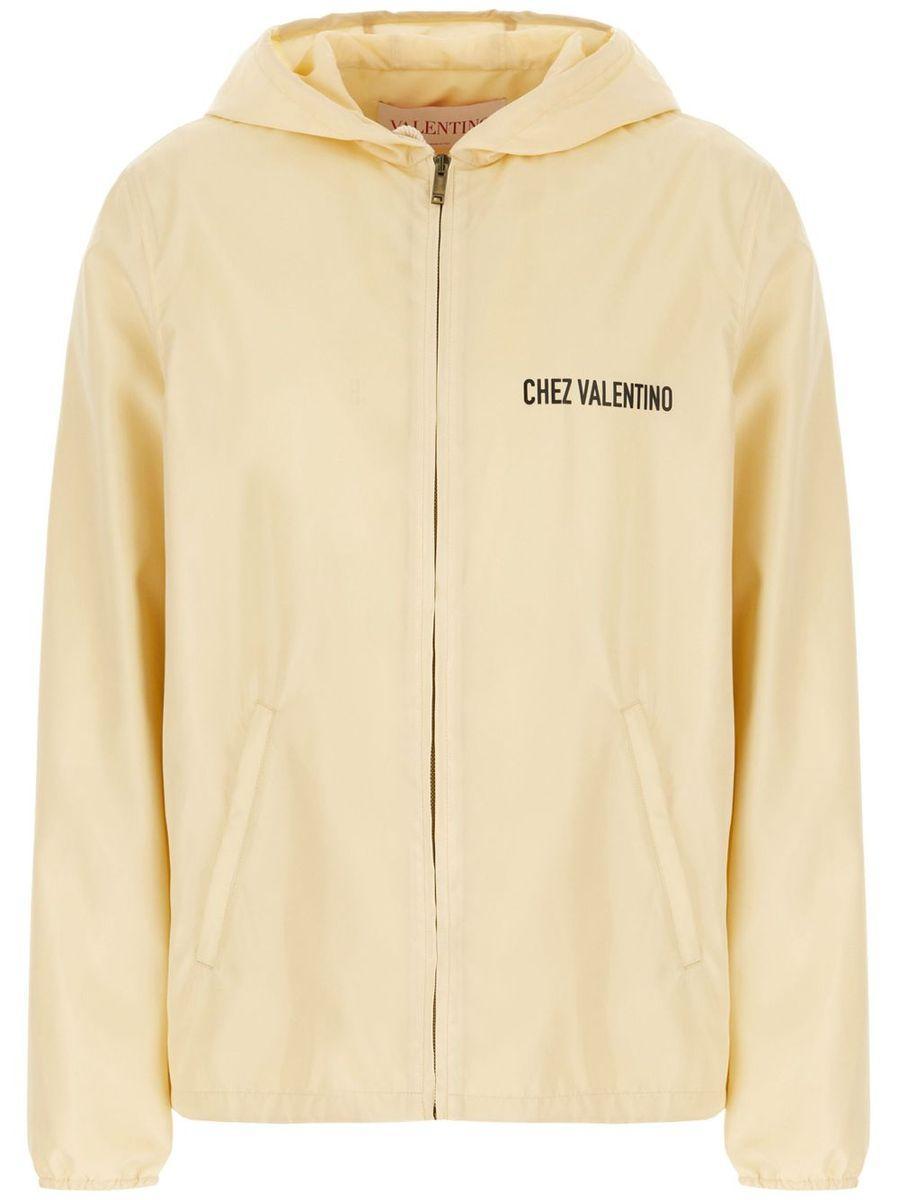 Valentino Garavani Chez Nylon Blouson Jacket in Natural for