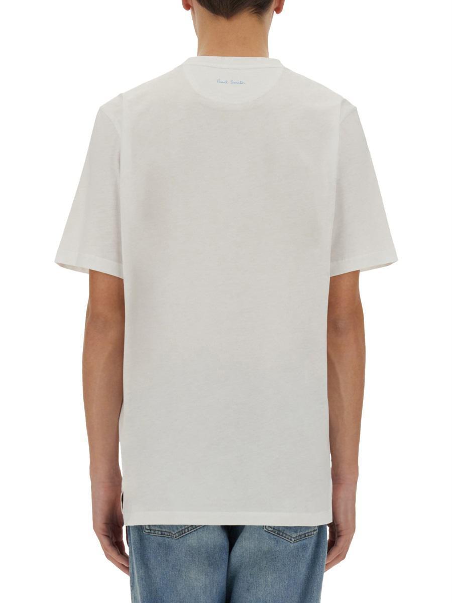 【関税&送料込】Paul Smith Espresso Bar Print T-Shirt Men's White 'Espresso Bar' Print Cotton T-Shirt