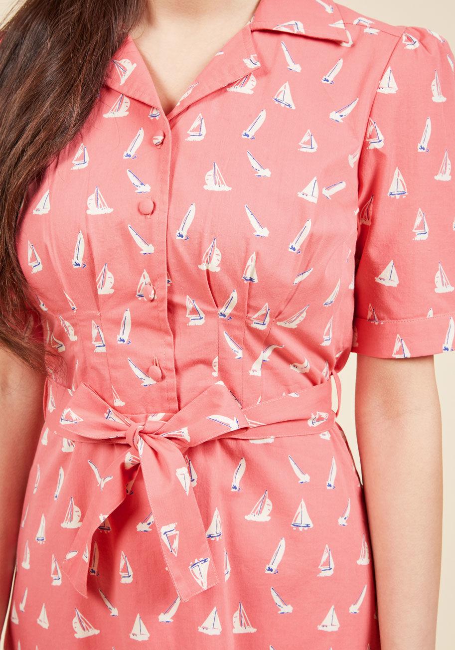 Lyst Modcloth Vogue View Shirt Dress in Pink