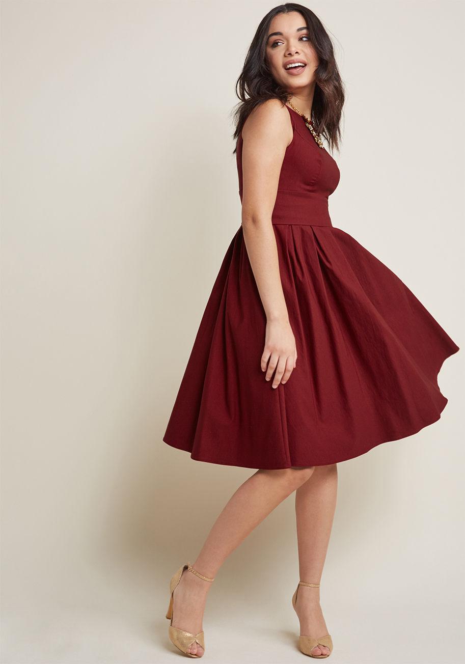modcloth burgundy dress