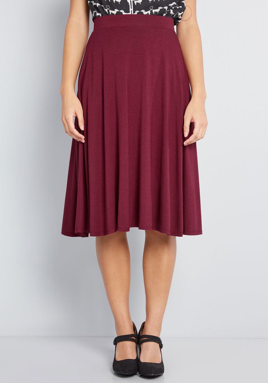 Lyst ModCloth Excellence Attained Knit Aline Skirt in Red