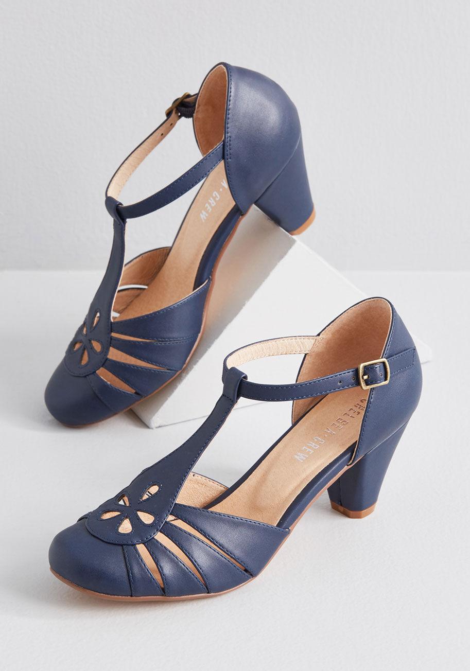 Chelsea Crew Leather Blooming Brilliance Tstrap Heel in Chelsea Crew Leather Blooming Brilliance Tstrap Heel in