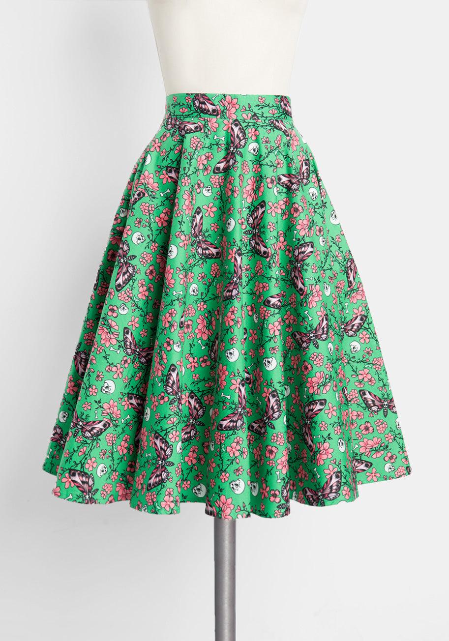 Hell Bunny London From Eternity With Love Swing Skirt in Green | Lyst