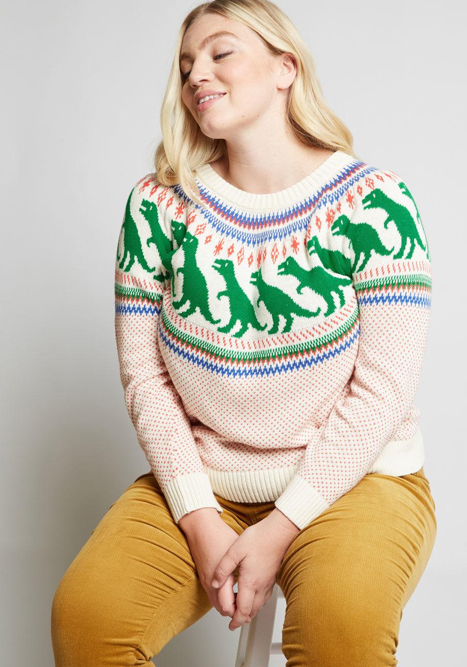 modcloth dinosaur sweater
