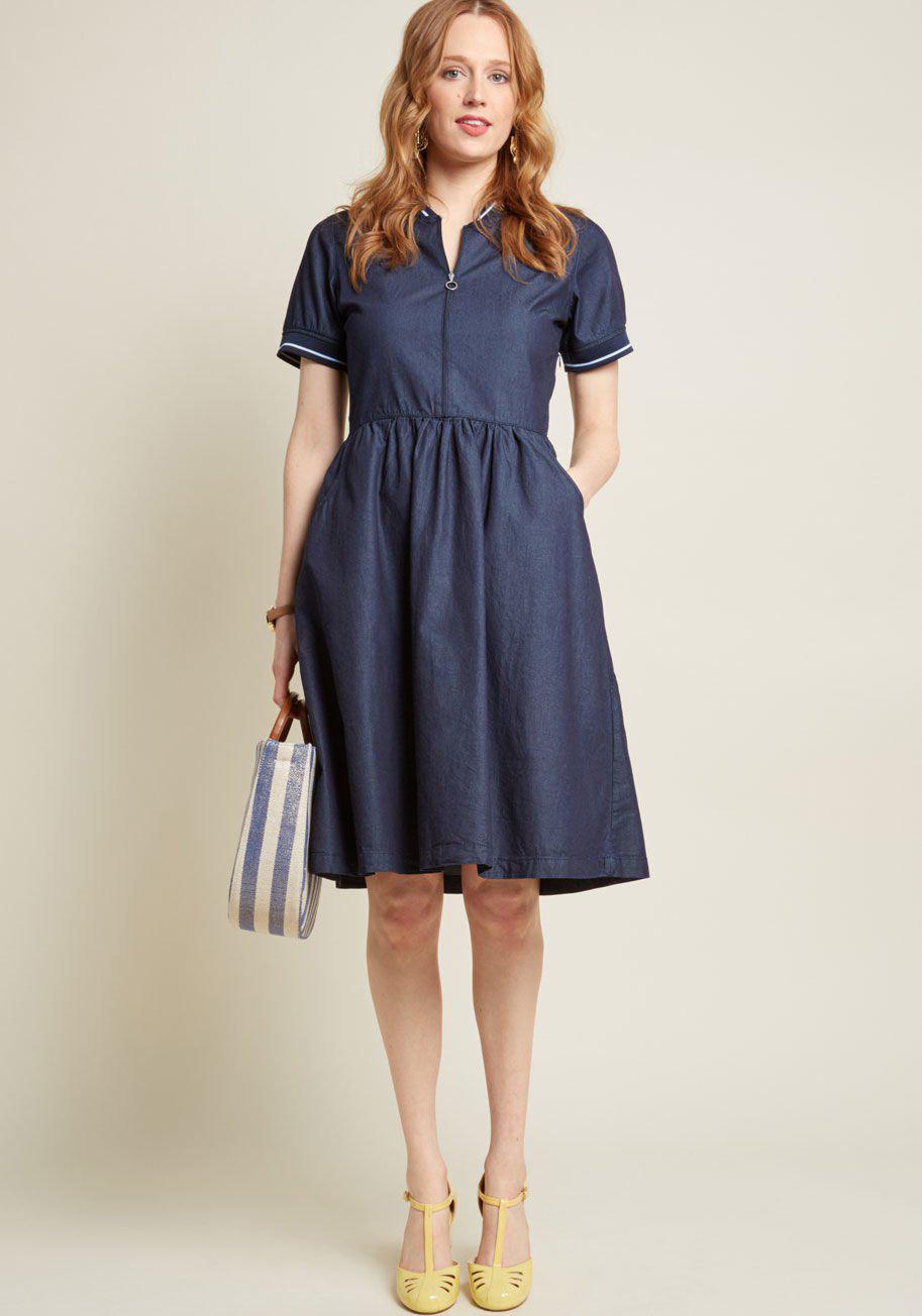 modcloth denim dress