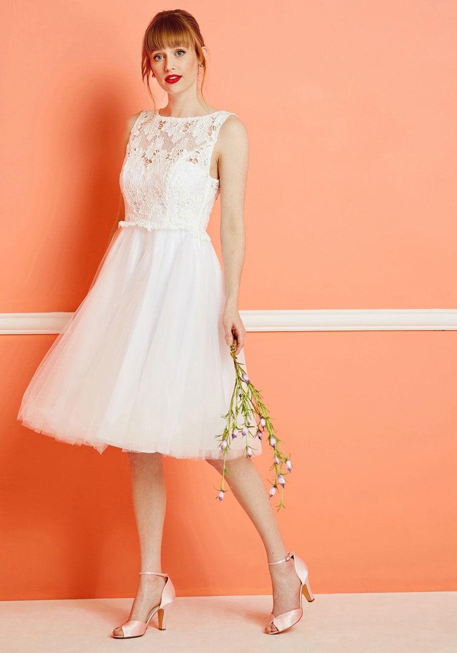 Modcloth Lace I Now Pronounce You Posh Dress In White Lyst