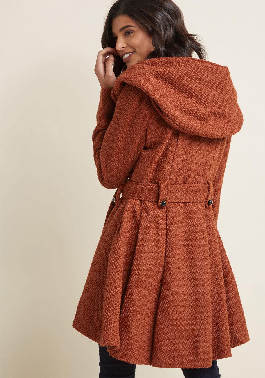 Steve Madden Synthetic Once Upon A Thyme Coat In Paprika in Dark Orange  (Orange) | Lyst