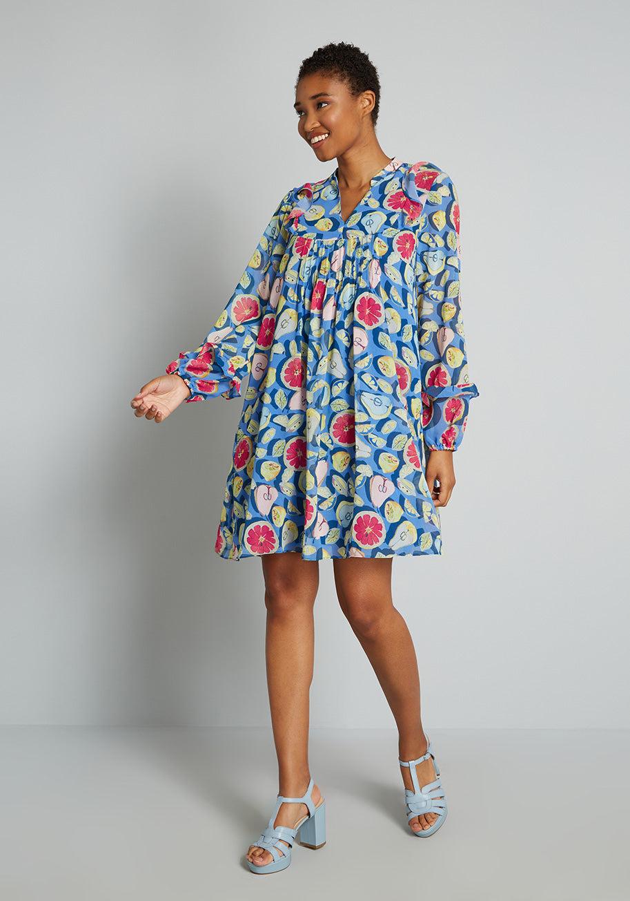 Hutch Summer Fruit Tart Babydoll Dress in Blue | Lyst