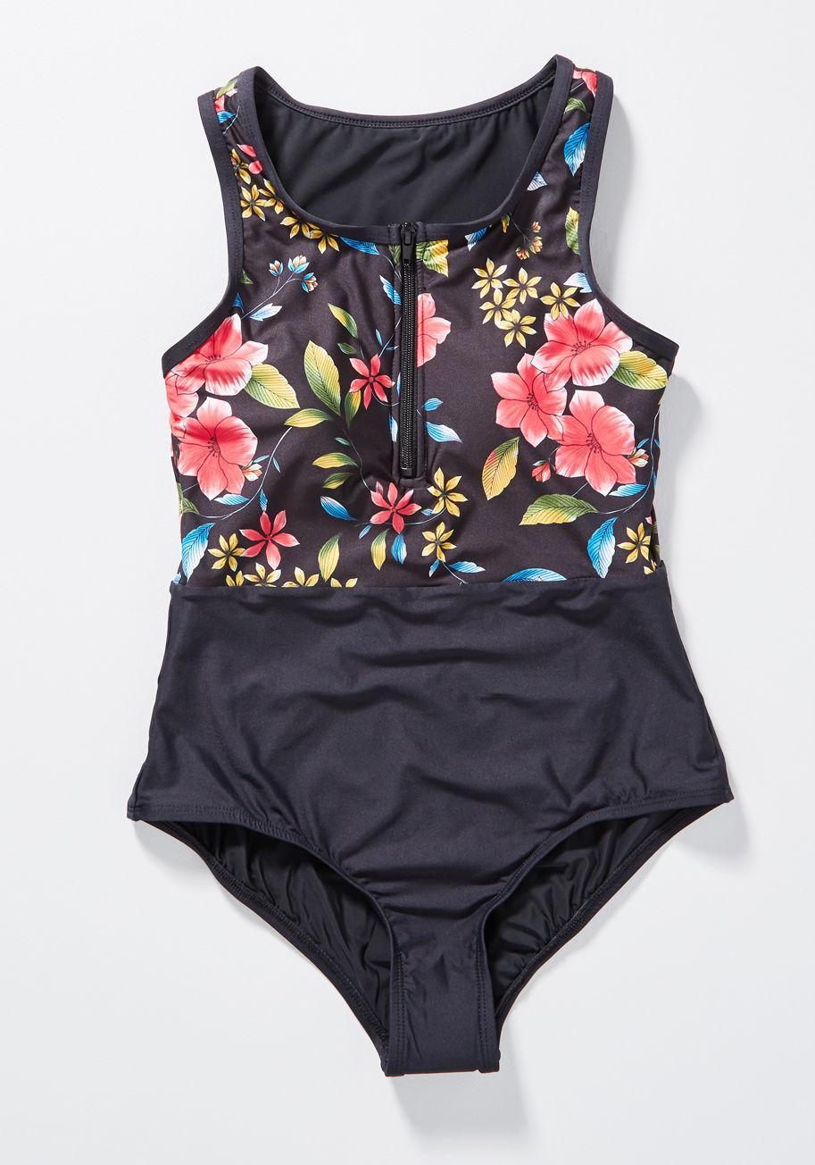 ModCloth Synthetic The Allie Full-coverage Swimsuit in Black - Lyst