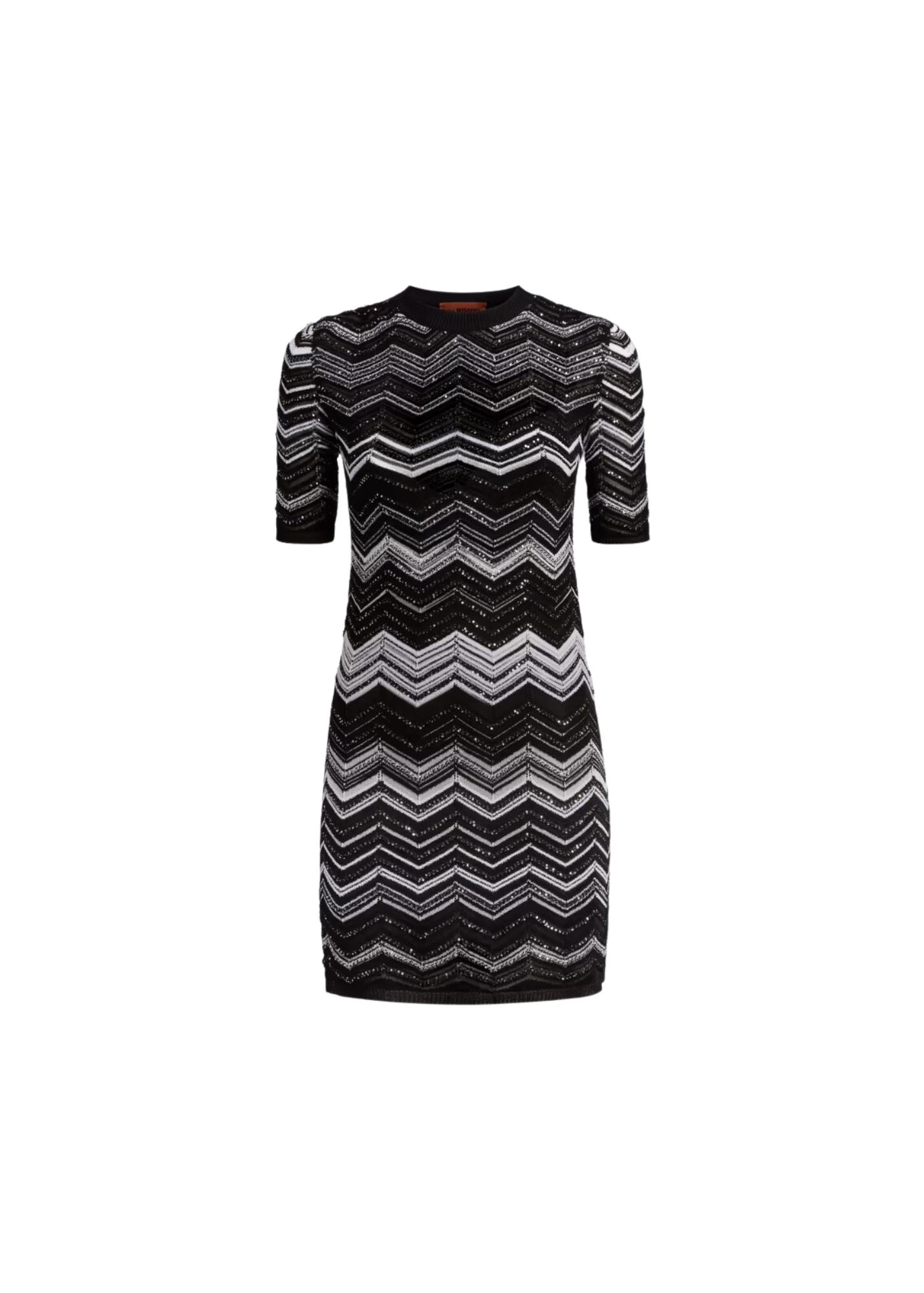 Missoni Mini Dress In Black And White Chevron Lyst