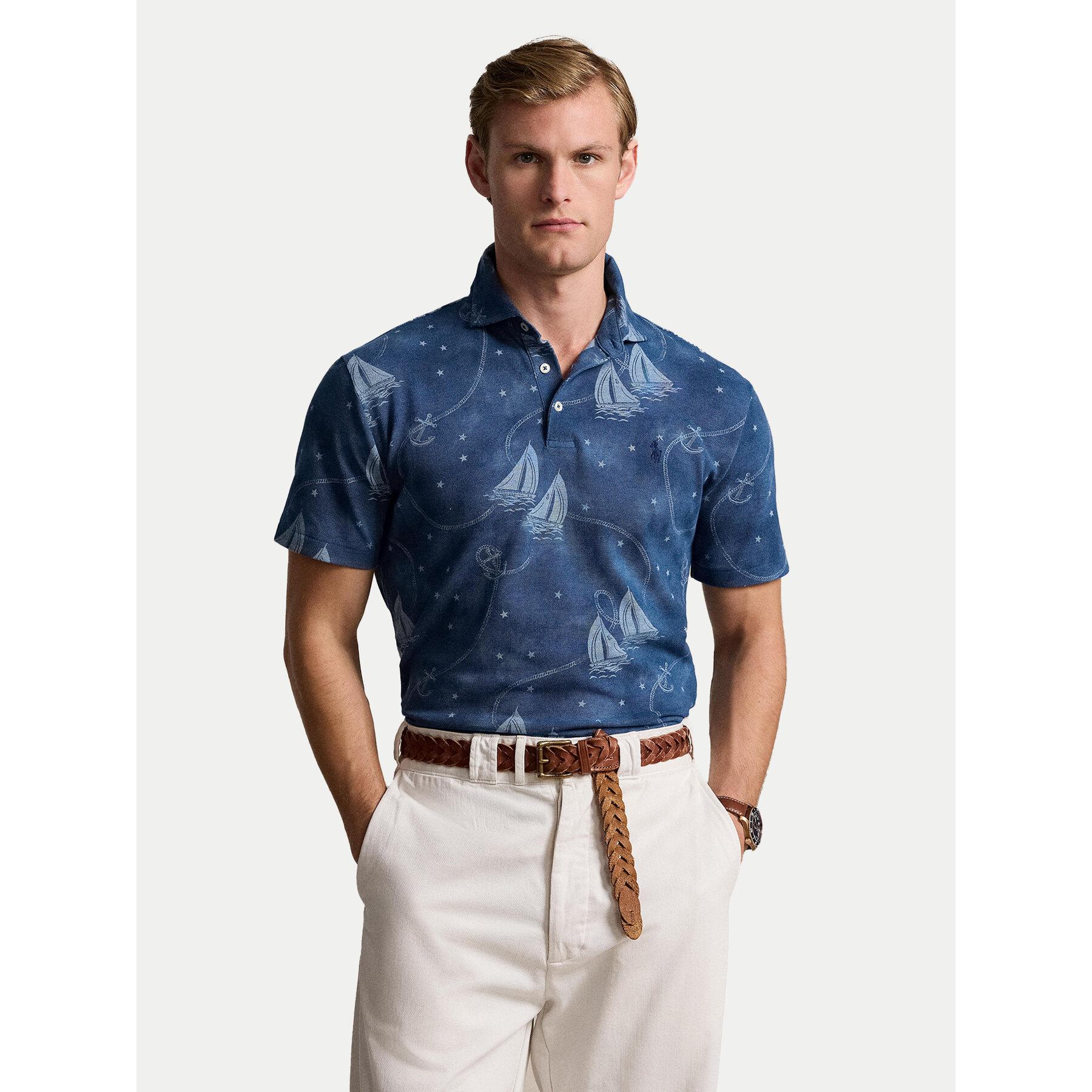 Polo Ralph Lauren Poloshirt 710941436001 Custom Slim Fit in Blau  