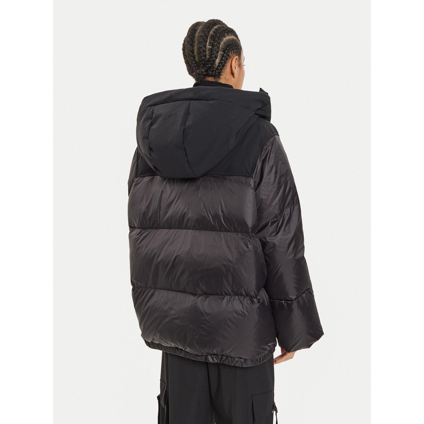 Down Jacket Daunenjacke GlÃ¤nzend Schwarz Damen Puffer