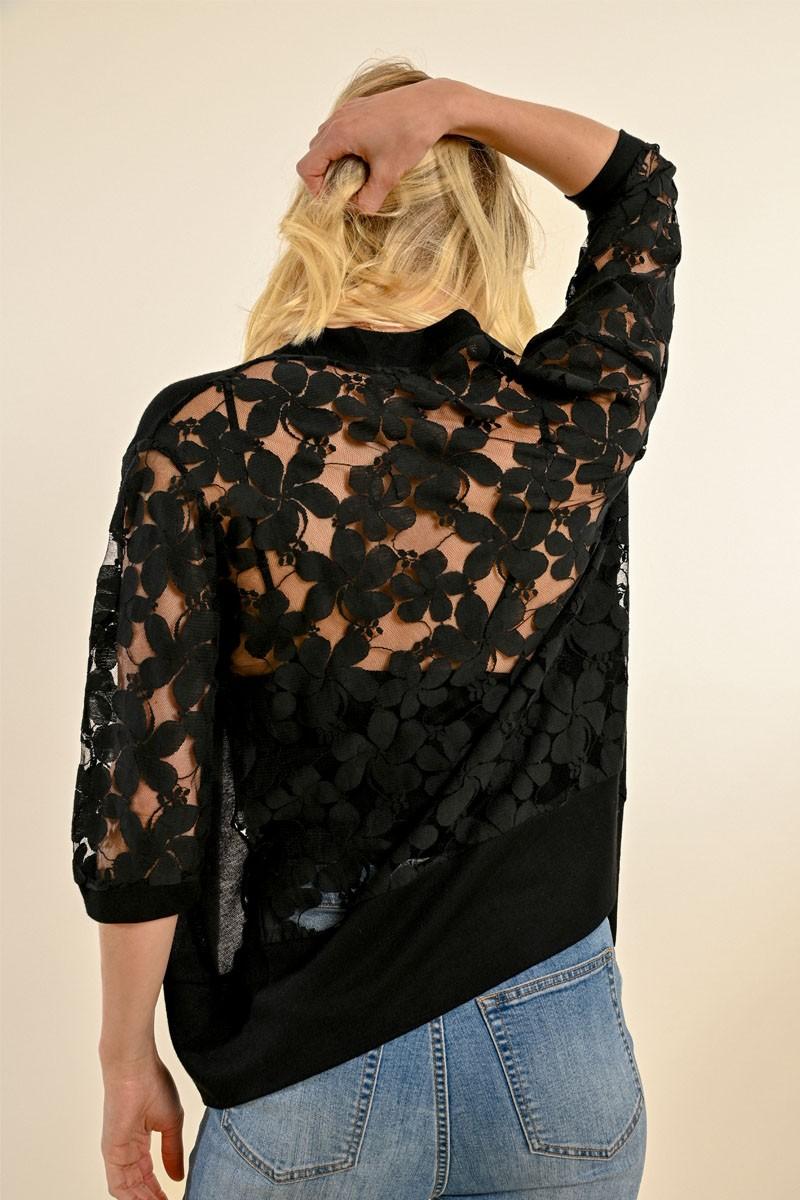 Molly Bracken - Gilet Court festonné noir taille M/L à - 30