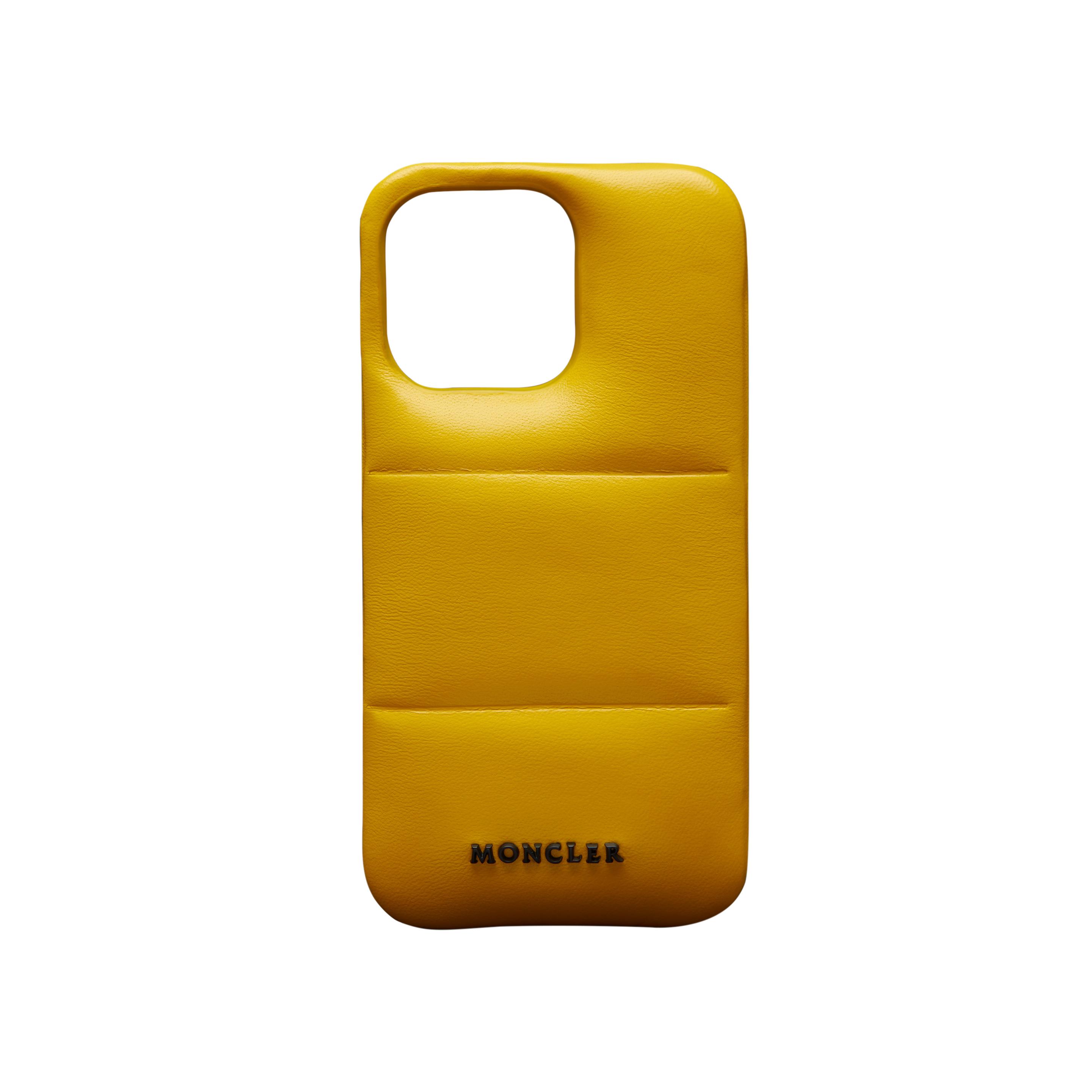 Moncler Quilted Leather Phone Case in Yellow for Men | Lyst