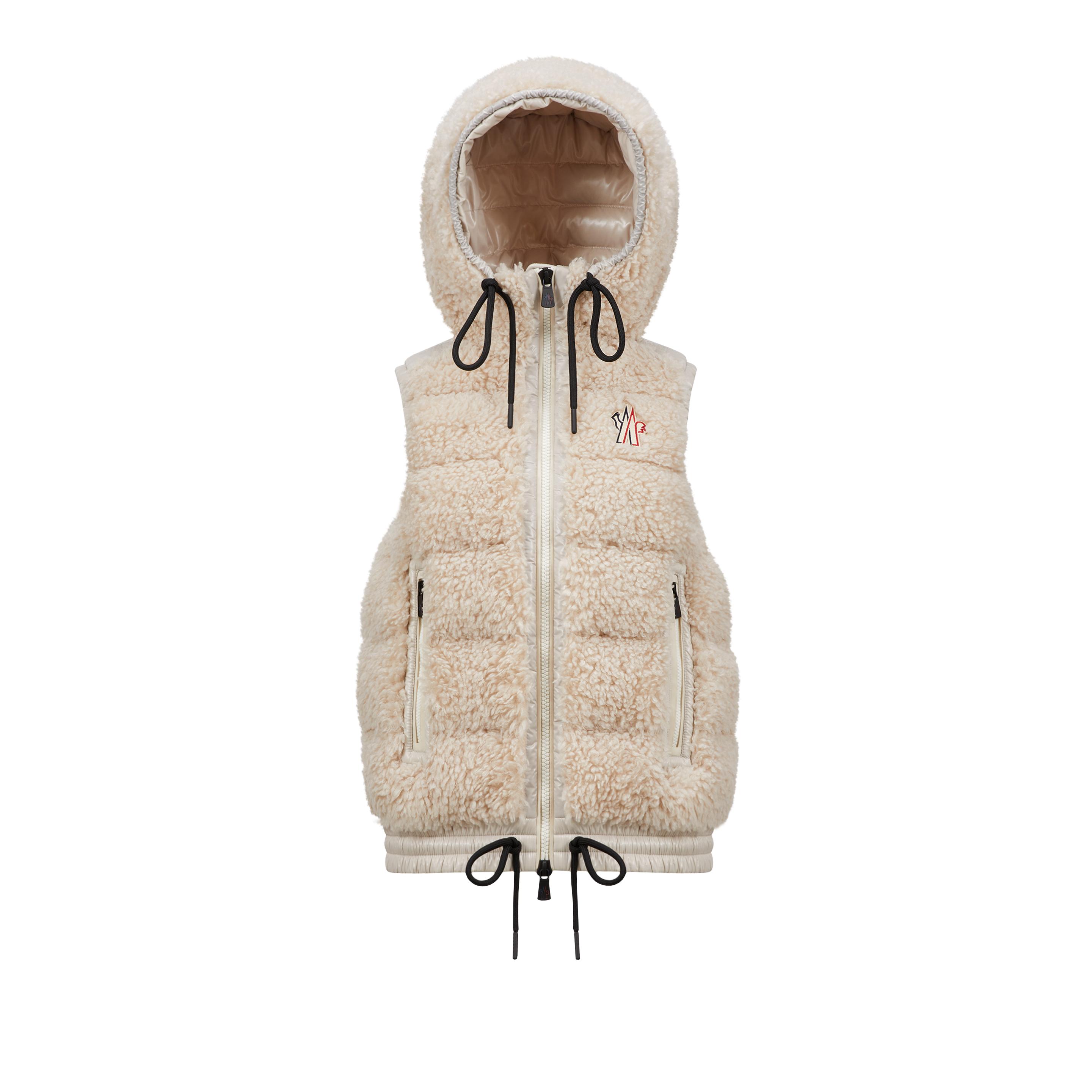 Moncler Plush Teddy Fleece Down-Filled Gilet in Natural | Lyst Canada