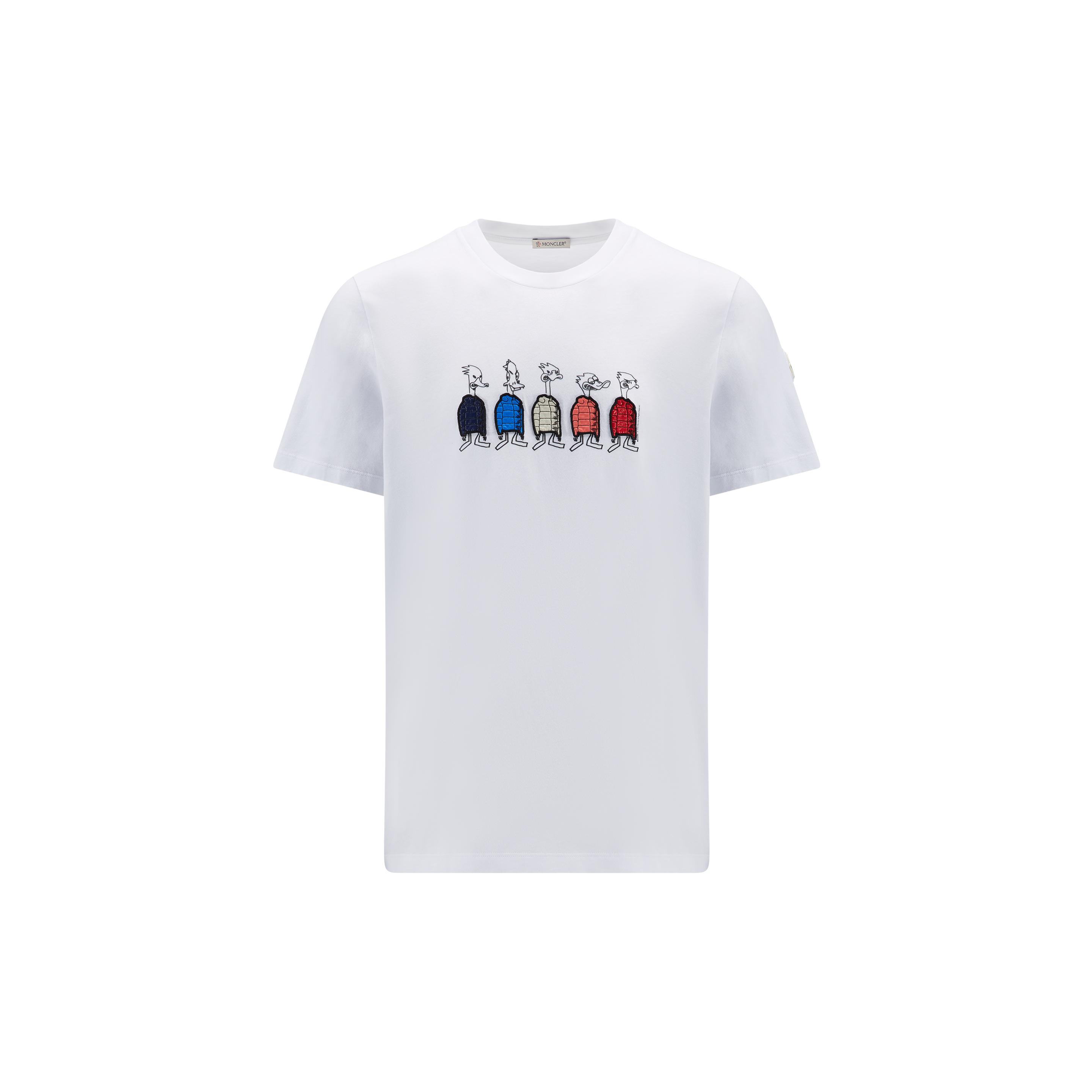 Moncler Duck Motif T-shirt in White for Men
