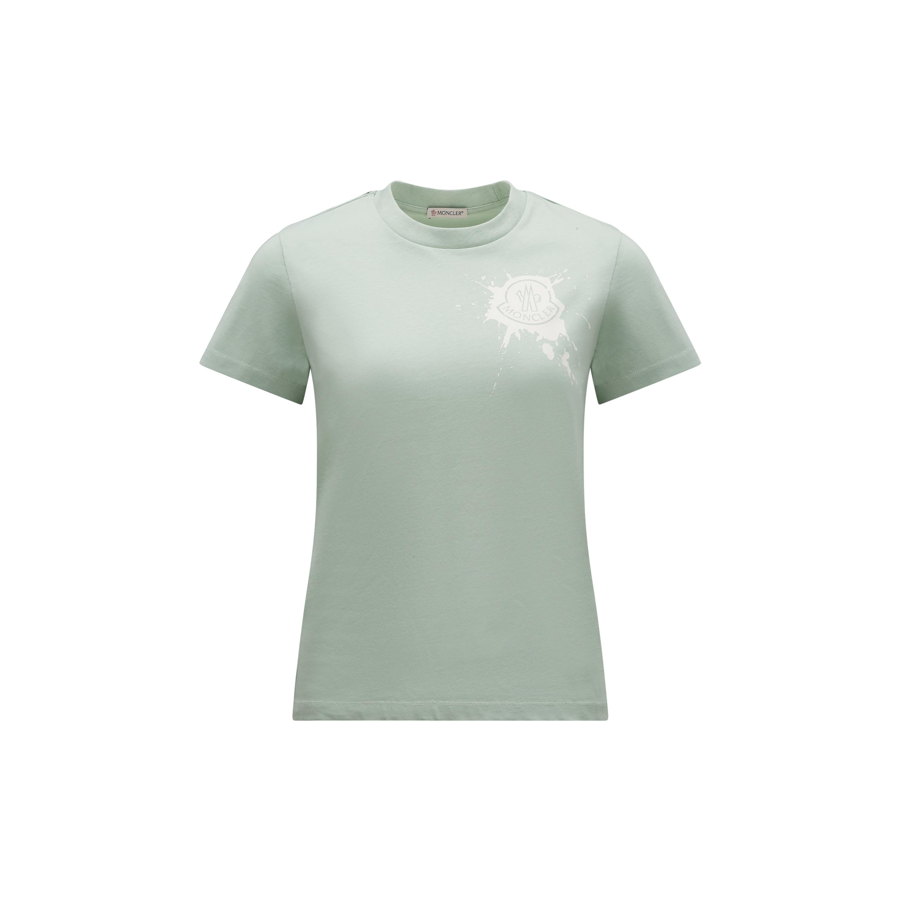 Moncler Logo T-shirt in Green | Lyst