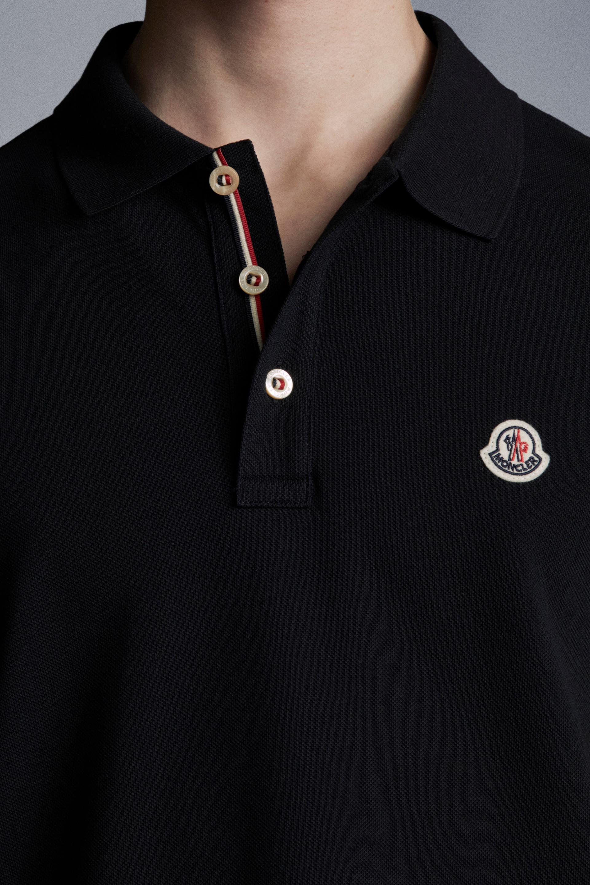 Moncler Cotton Logo Polo Shirt in Black for Men | Lyst Moncler Cotton Logo Polo Shirt in Black for Men | Lyst