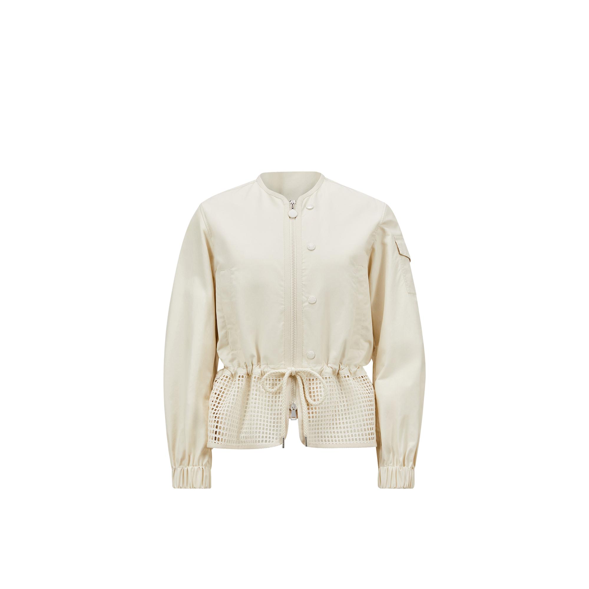 Moncler Rochecotte Broderie Anglaise-Trimmed Jacket ★関税込 Rochecotte broderie anglaise jacket in white - Moncler