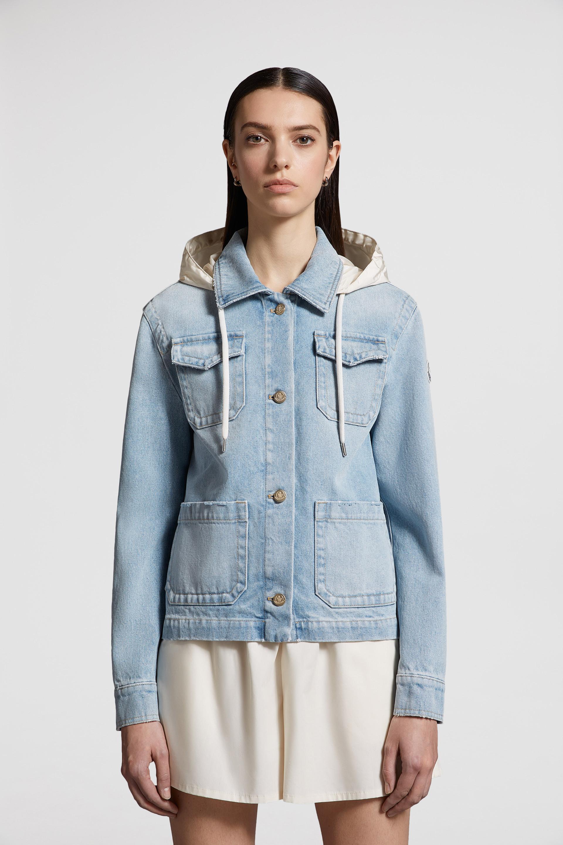 Moncler Melissa Denim Jacket in Blue | Lyst UK