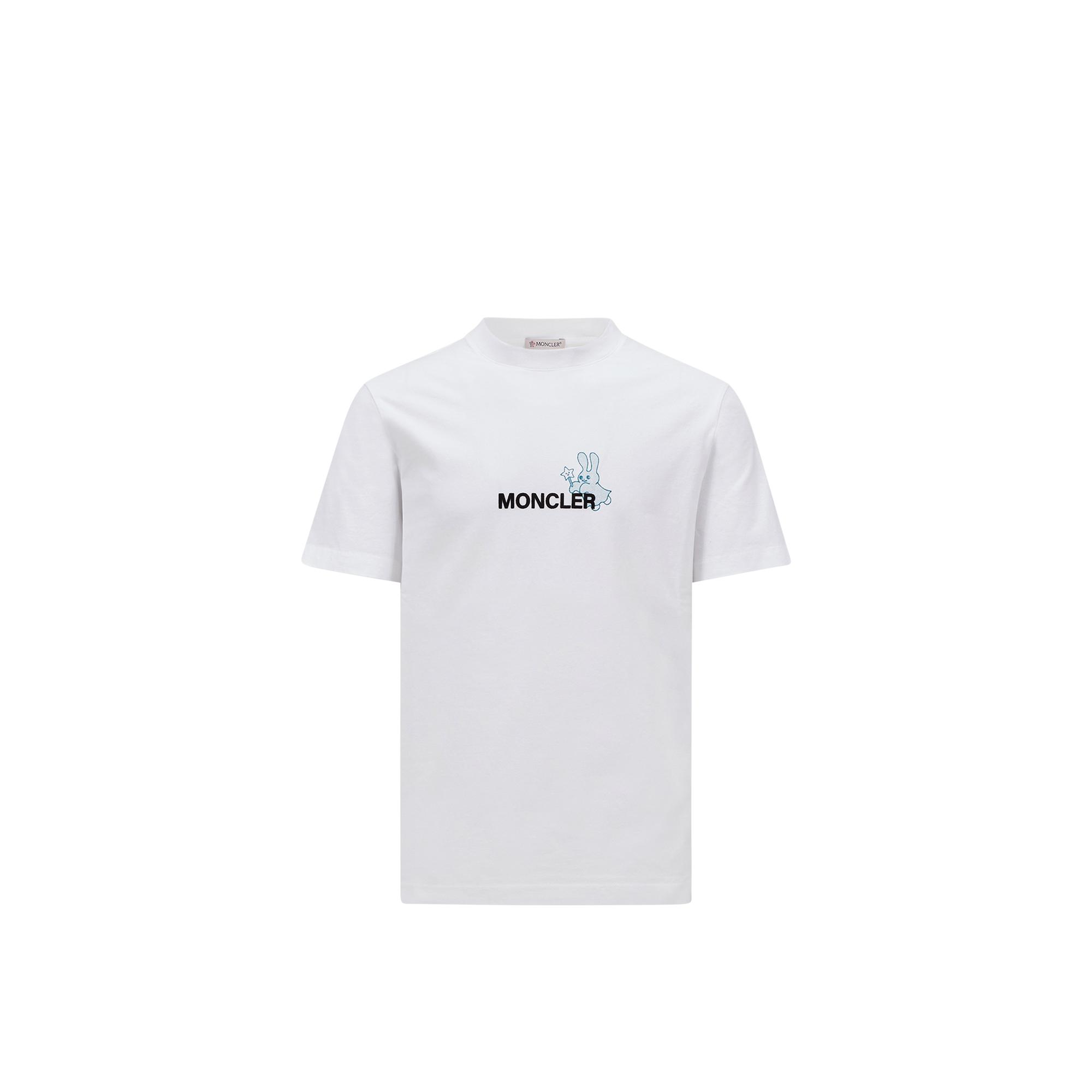 MONCLER X FRGMT Cartoon Logo Cotton T-Shirt in White for Men