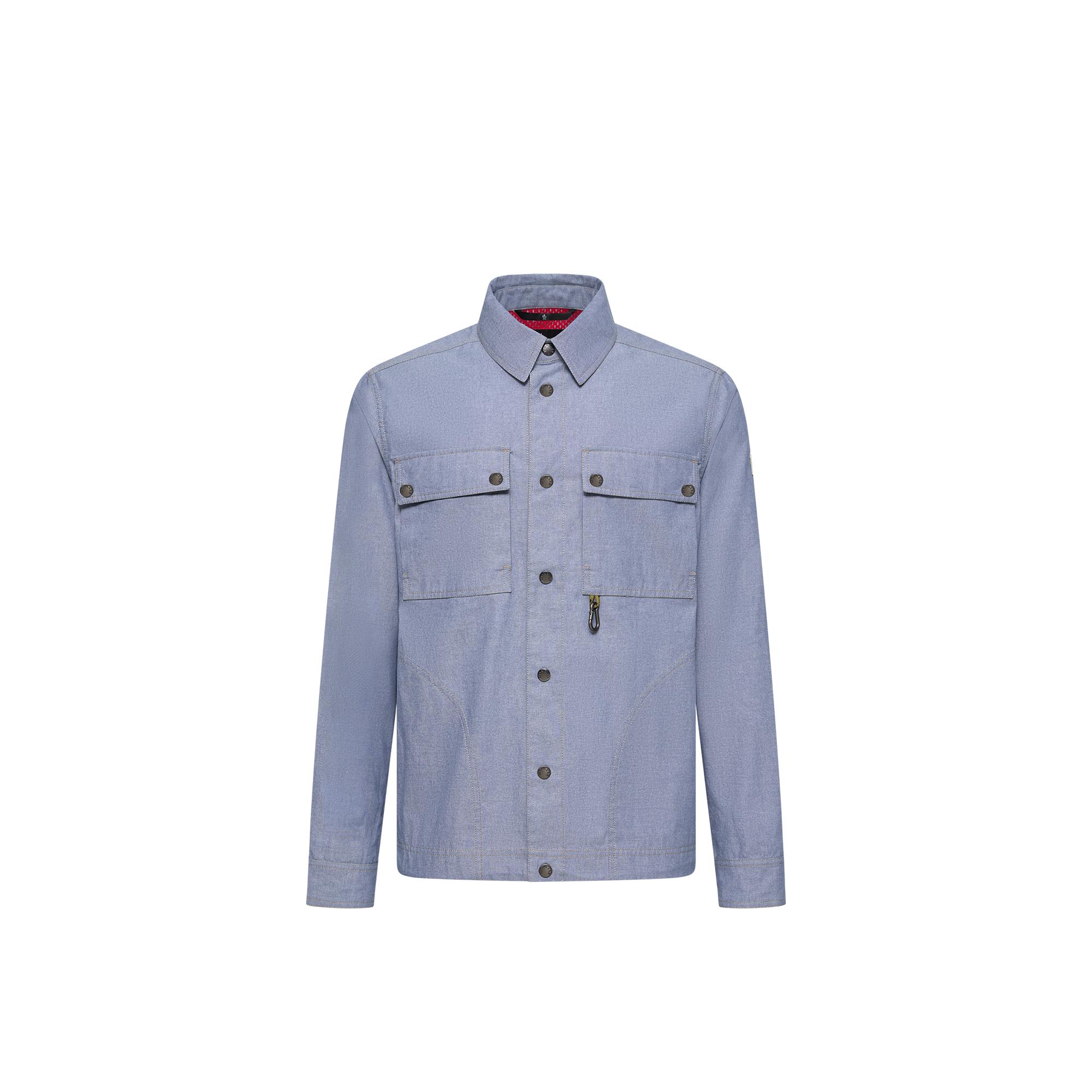 MONCLER GAMME BLEU CAMICIA シャツ 長袖 Moncler Moncler Chambray Long Sleeve Shirt in Blue for Men | Lyst