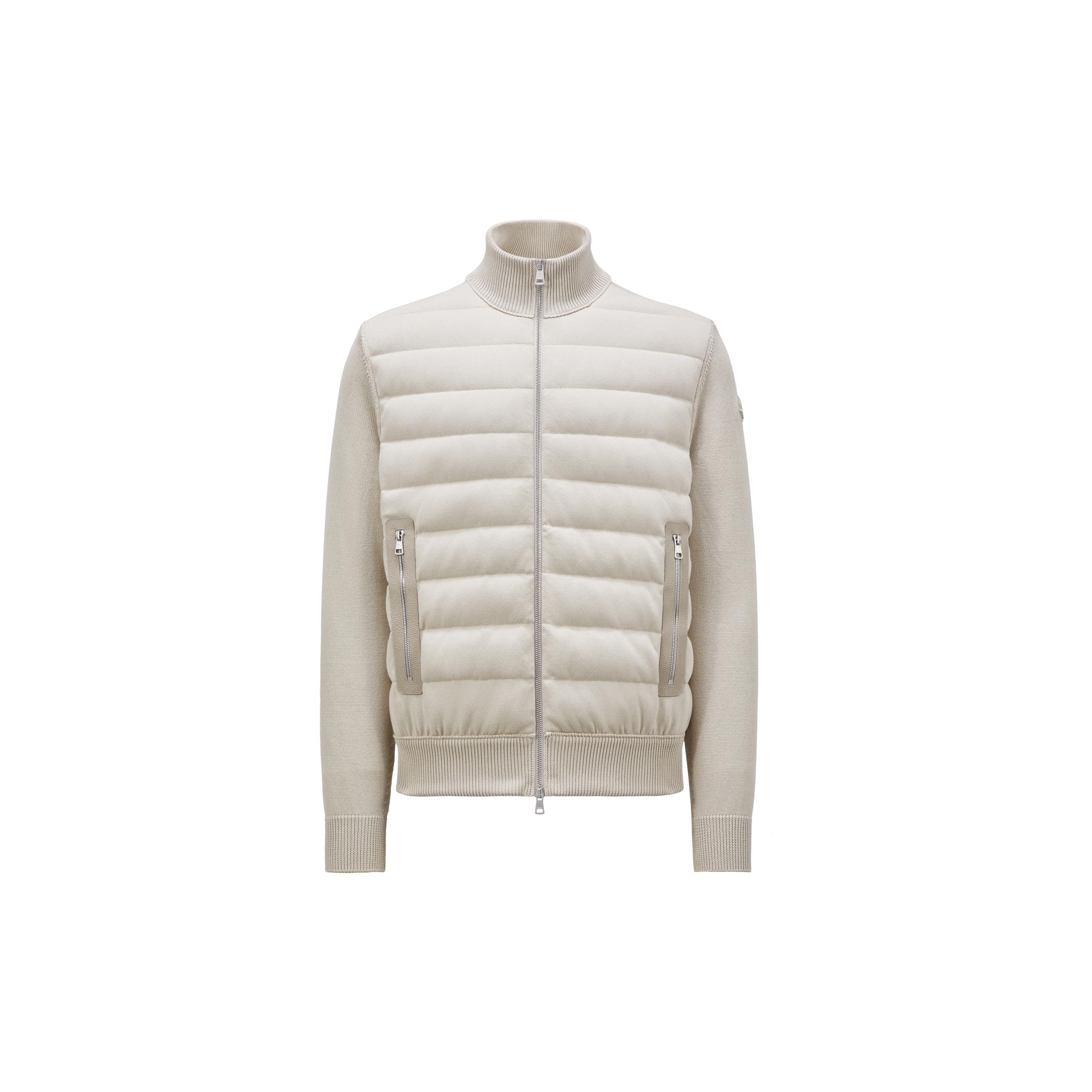 Moncler Padded Cotton Zip-Up Cardigan in White for Men Lyst