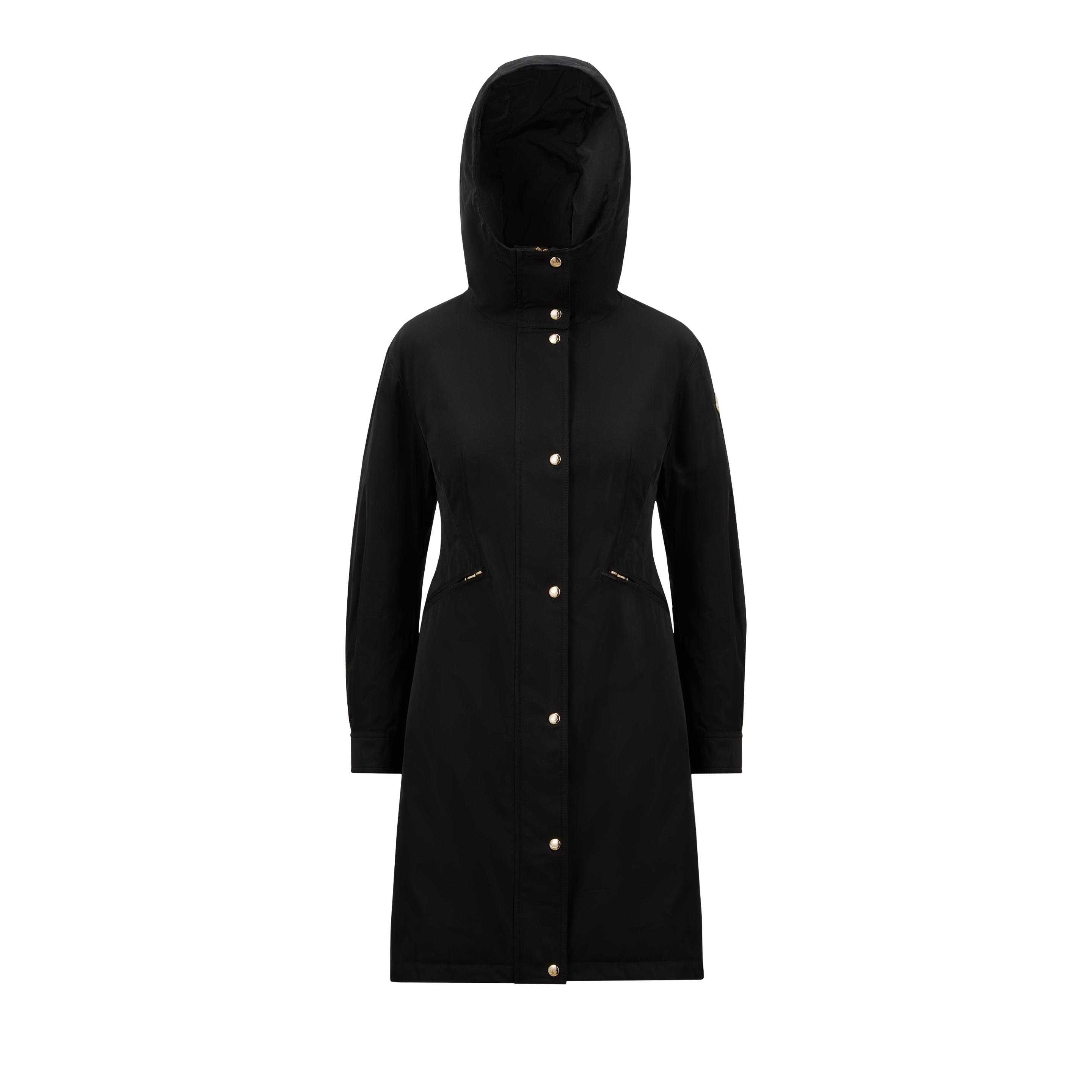 Moncler Brochon Hooded Parka Coat in Black | Lyst