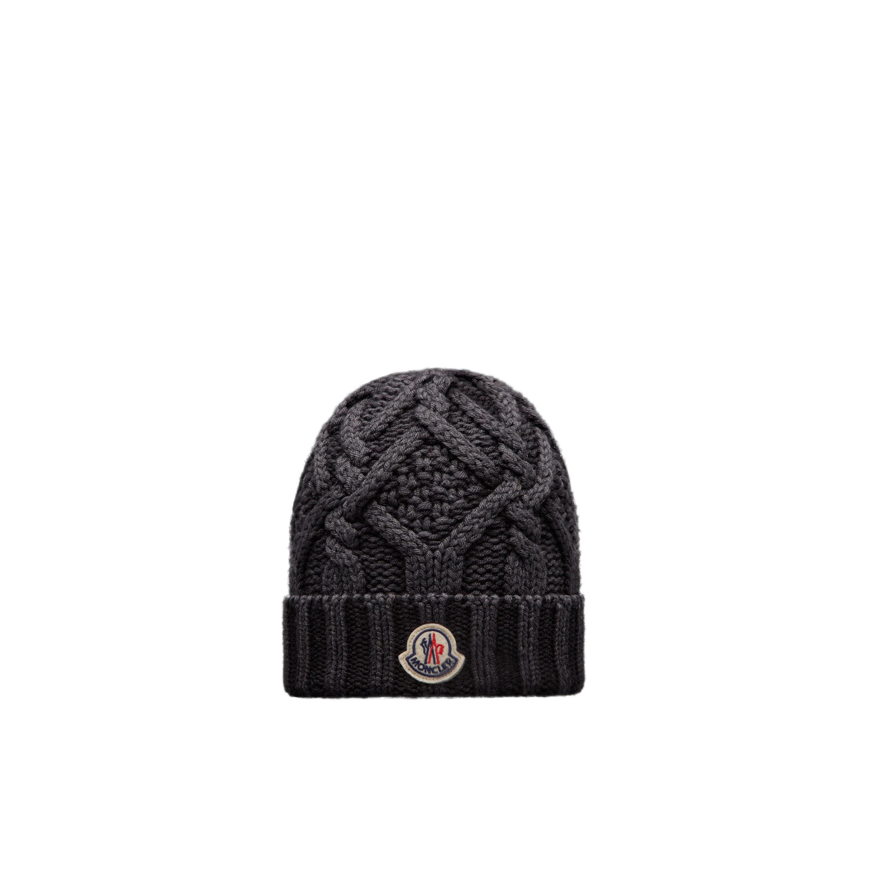 mens black moncler beanie hat