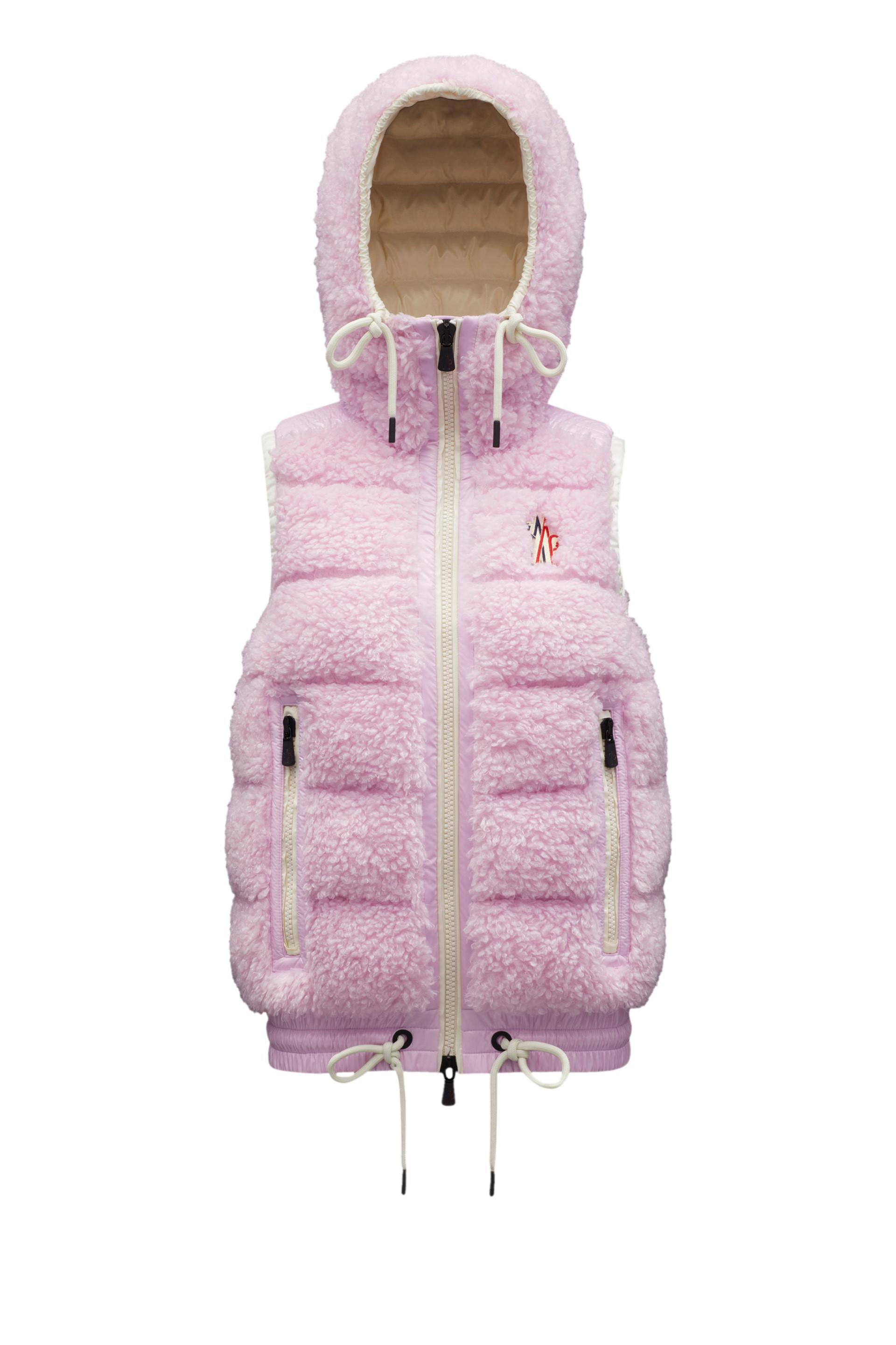 Moncler Teddy Fleece Gilet in Pink | Lyst