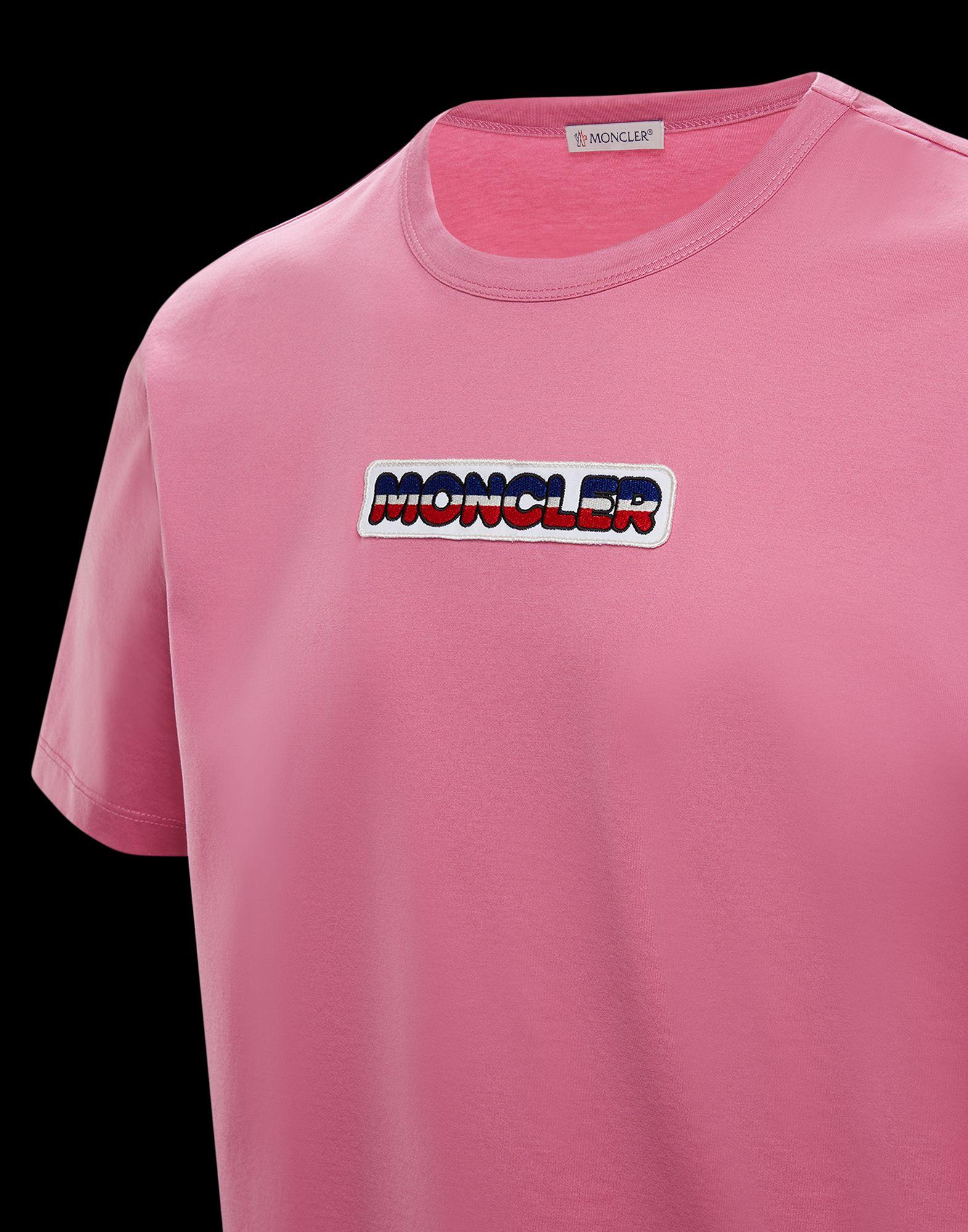pink moncler t shirt