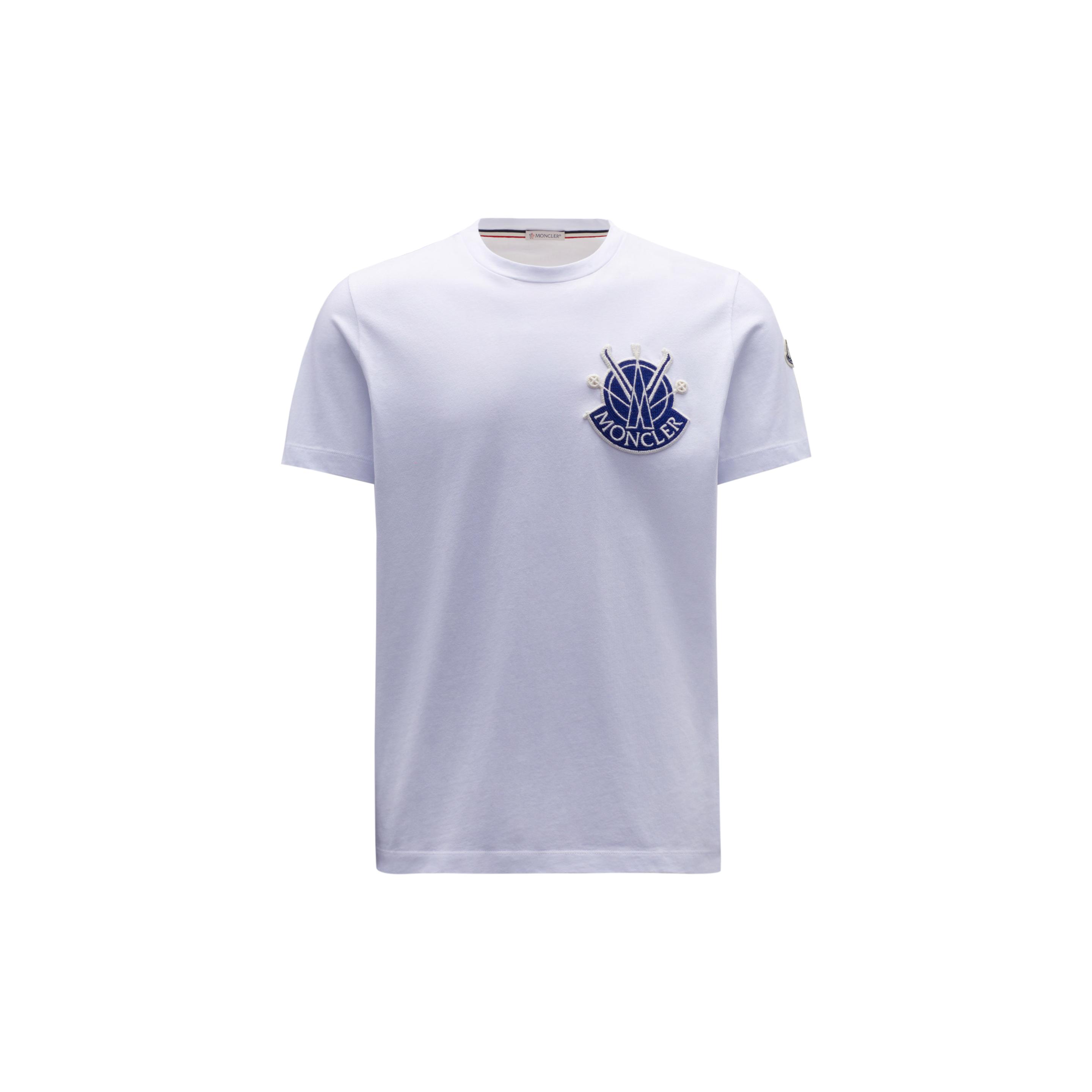 Moncler Logo T-shirt in Blue for Men | Lyst