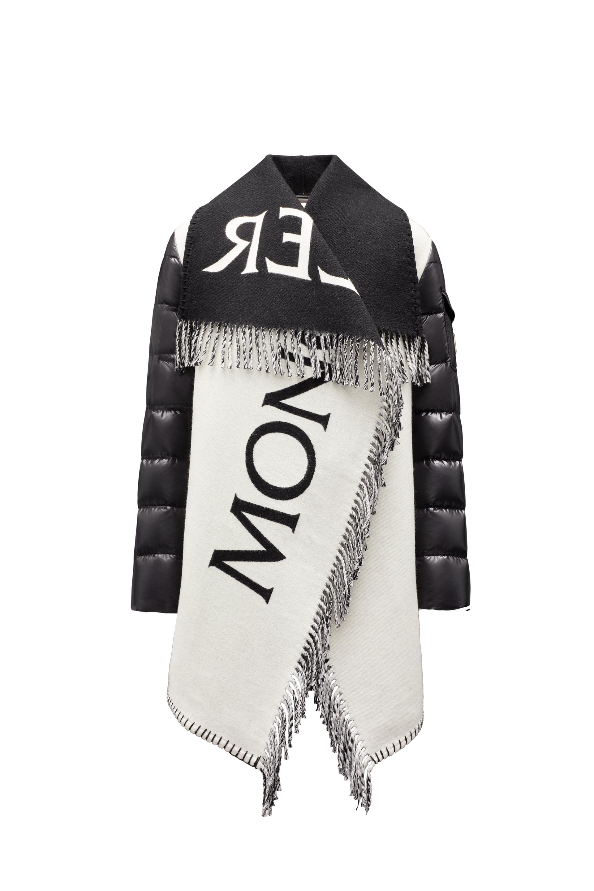 Moncler Wool Two-tone Cape in White | Lyst