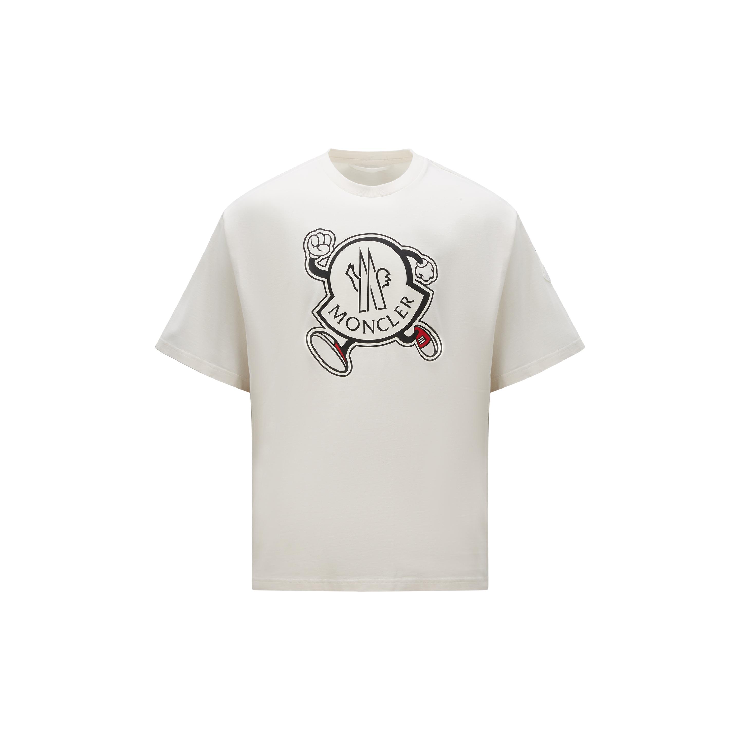 Moncler Logo T-shirt in White for Men | Lyst