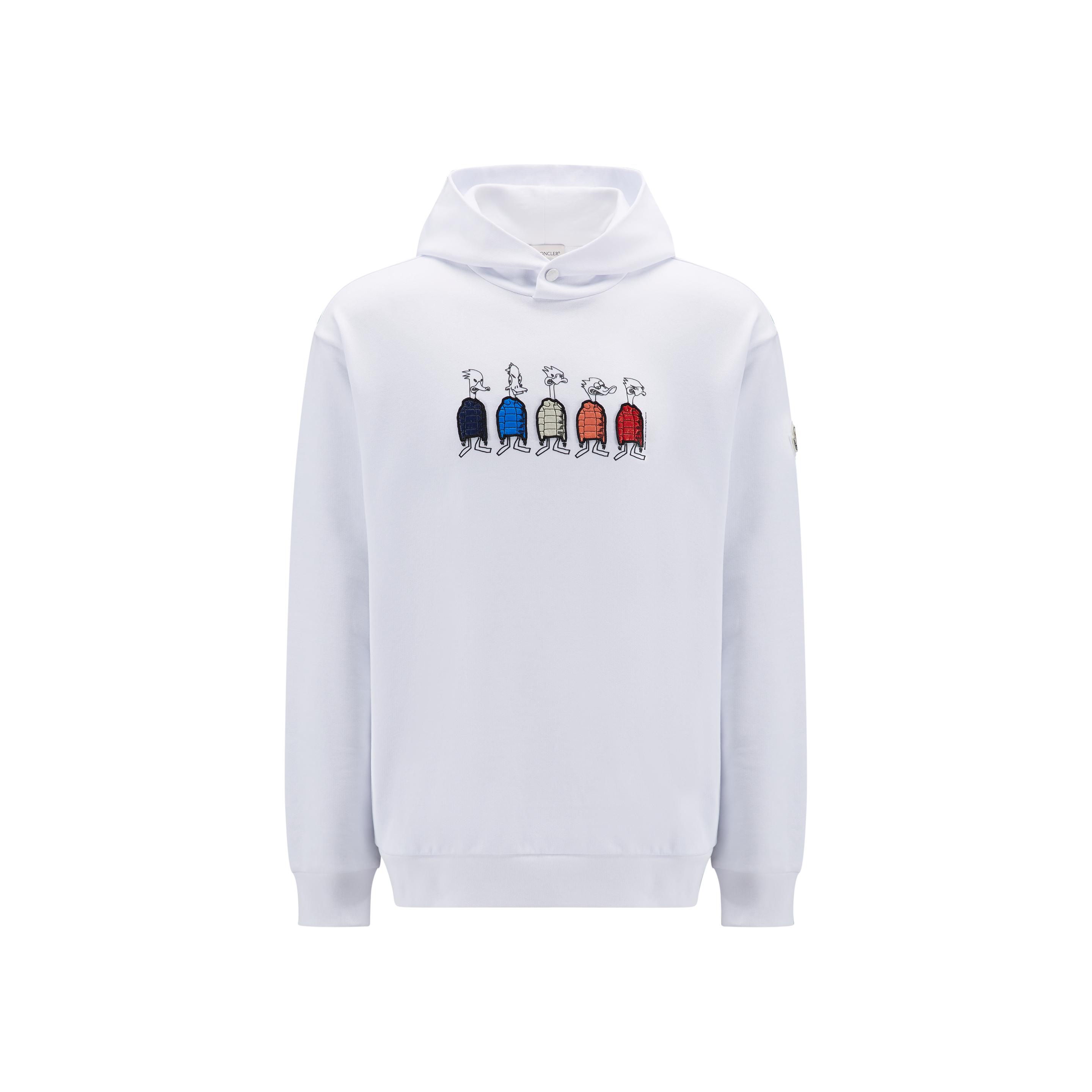 Moncler Duck Motif Hoodie in White for Men | Lyst