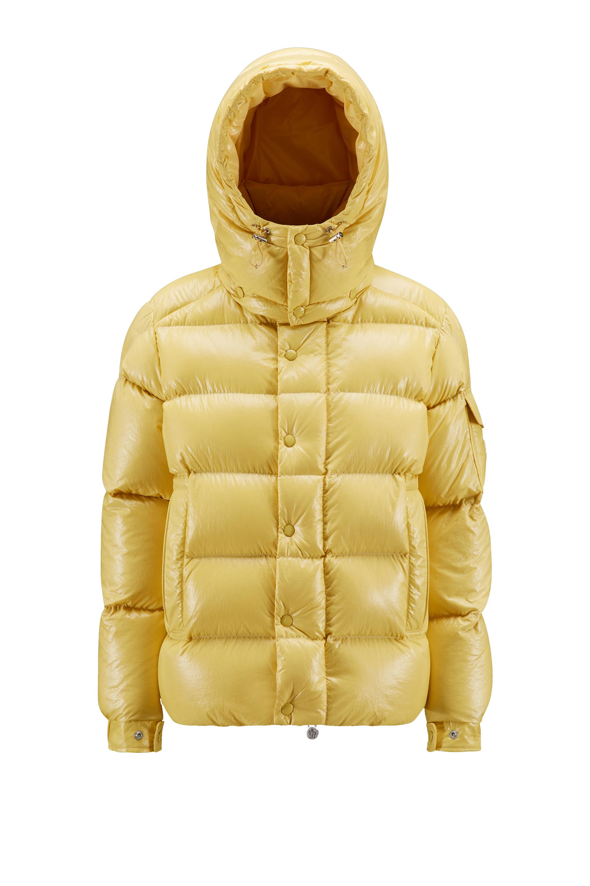 Moncler Maya 70 Short Down Jacket in Yellow Lyst