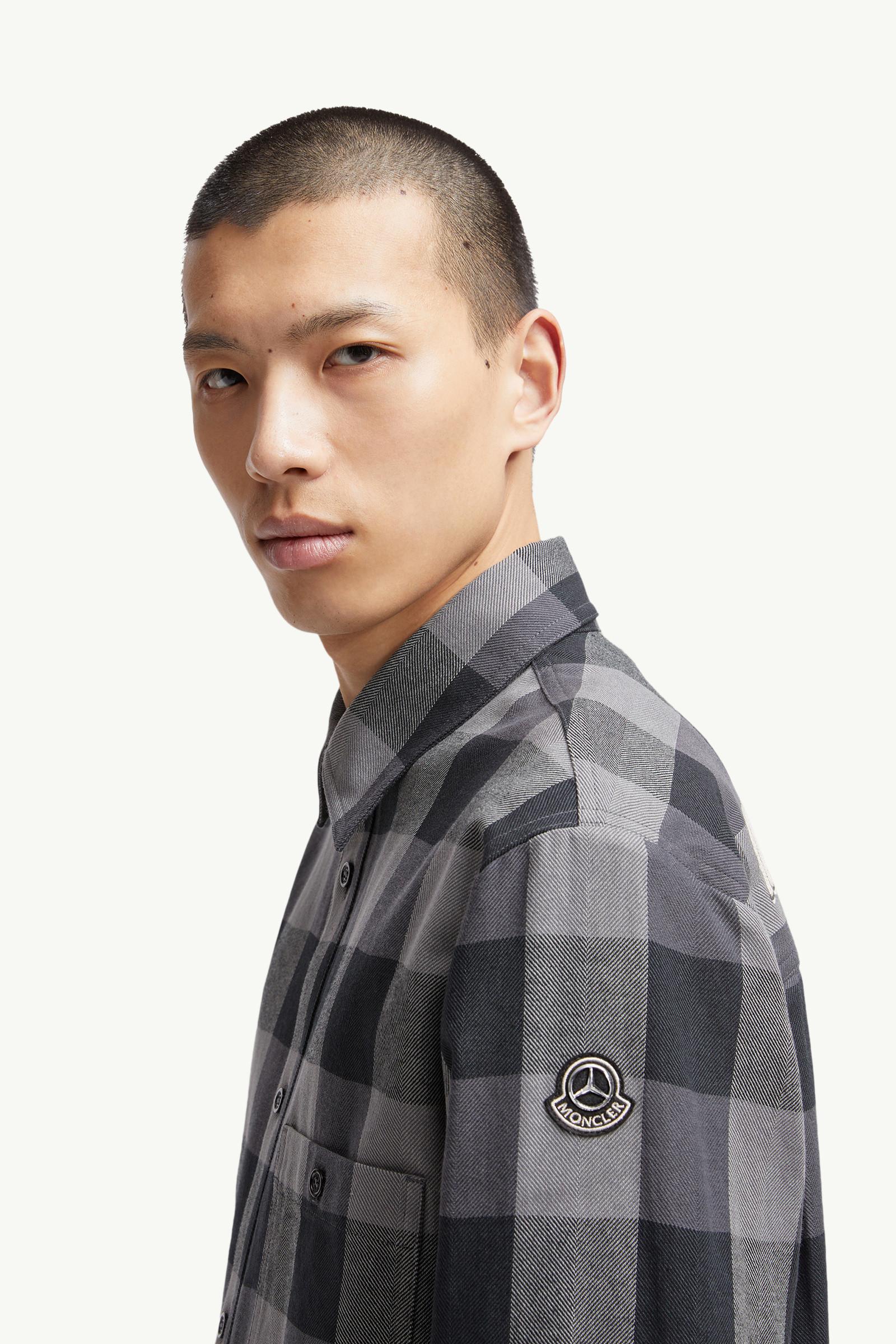 【MONCLER x Mercedes-Benz by NIGO】チェックシャツ Moncler X Mercedes-Benz By Nigo Plaid Cotton Shirt in Gray